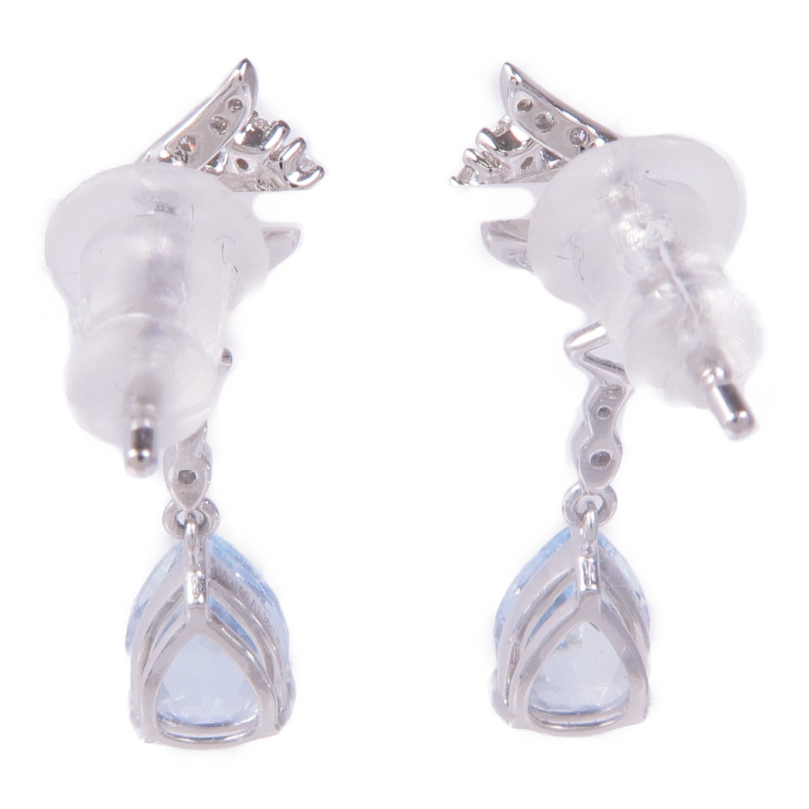 JEWELRY 18K白金Aquamarine Diamond Earrings藍晶/鑽石耳環