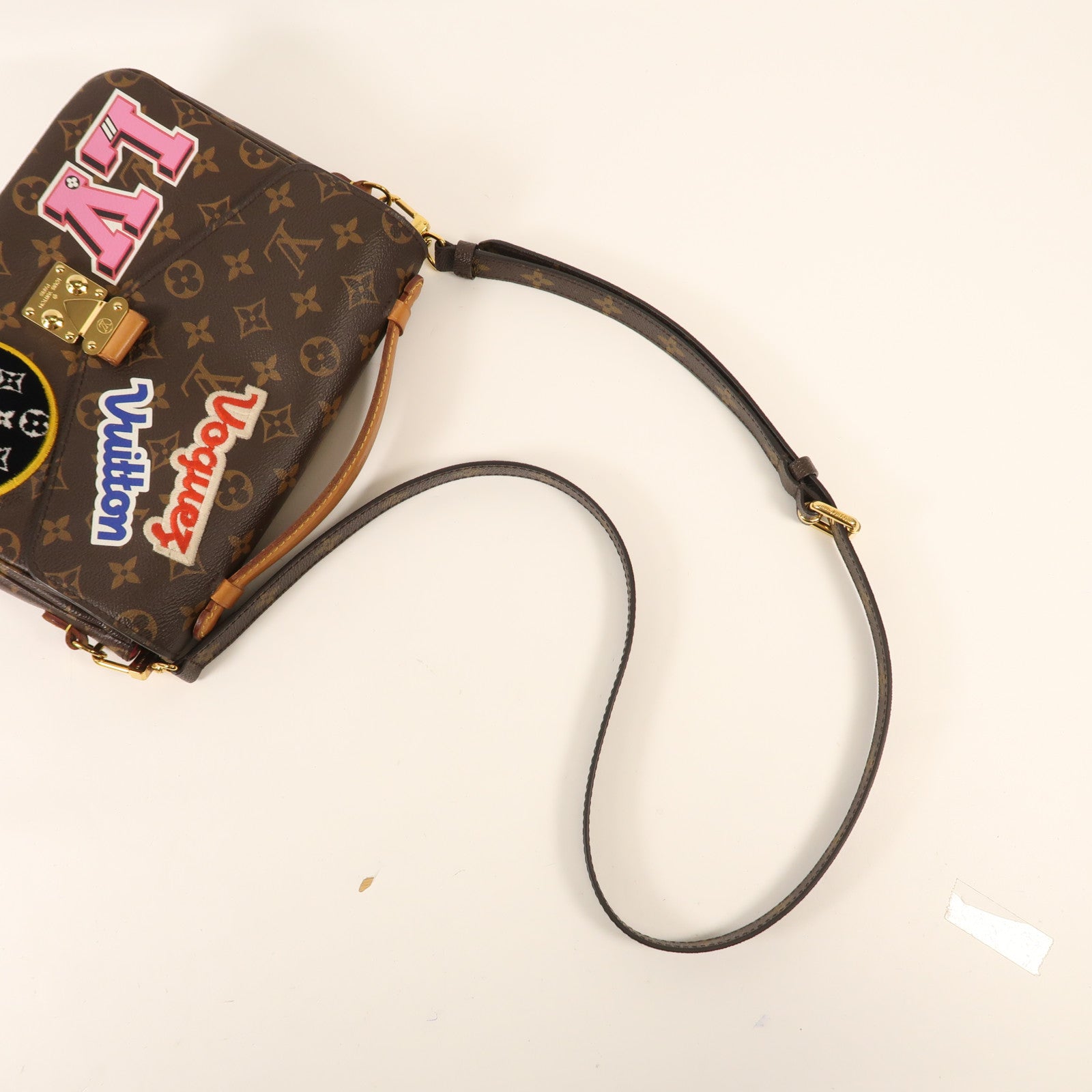 LOUIS VUITTON Monogram Patches Pochette Metis金扣手挽肩背兩用袋棕色