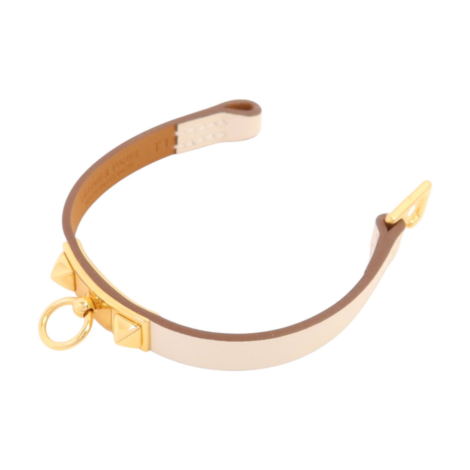 HERMES Swift皮革Mini Rivale Bracelet金扣手鏈