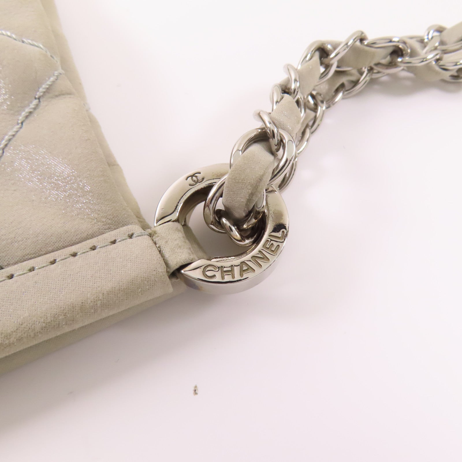 CHANEL 皮革Shoulder Bag銀扣鏈帶肩背袋