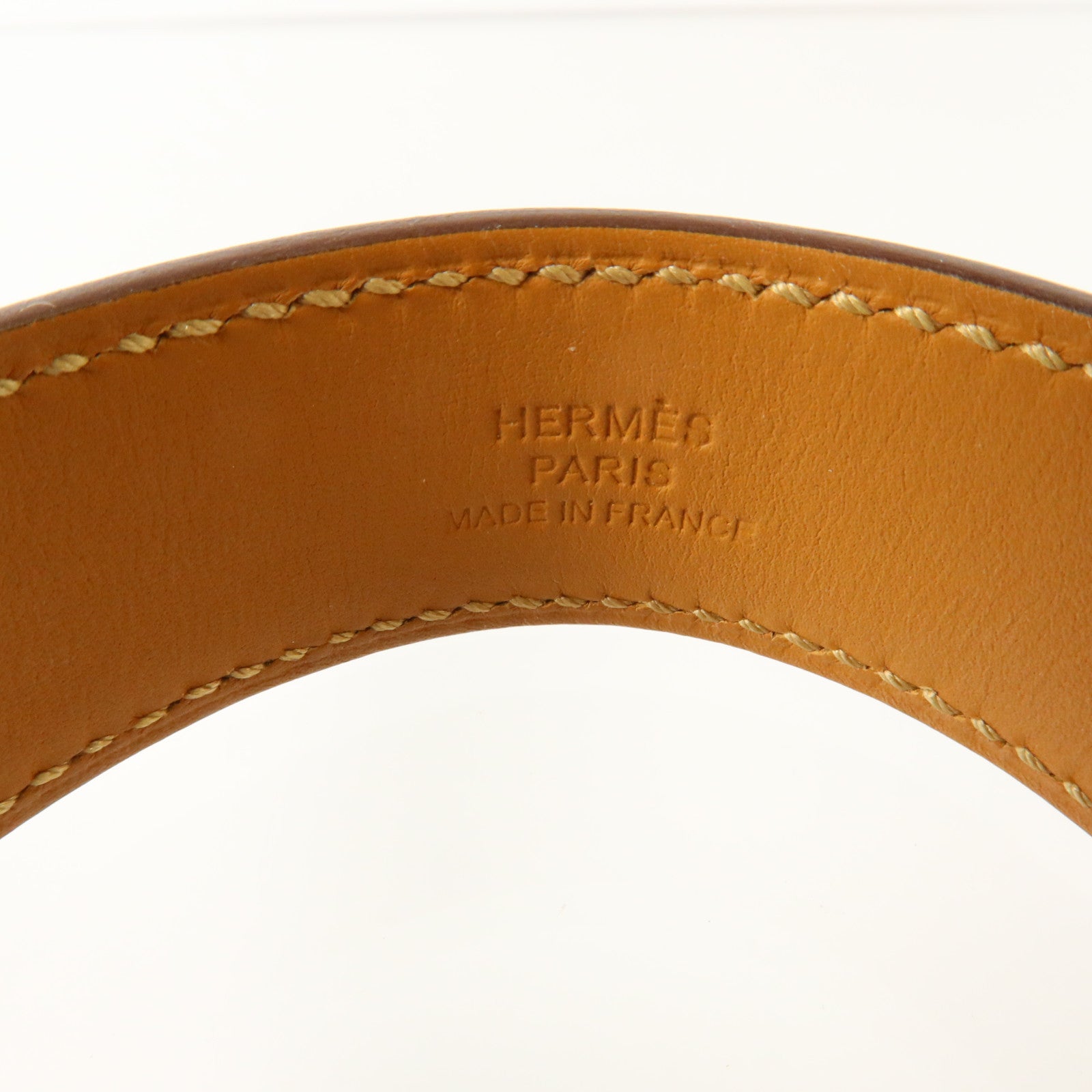 HERMES Epsom皮革Collier De Chien 24 Bracelet金扣手鏈Gold