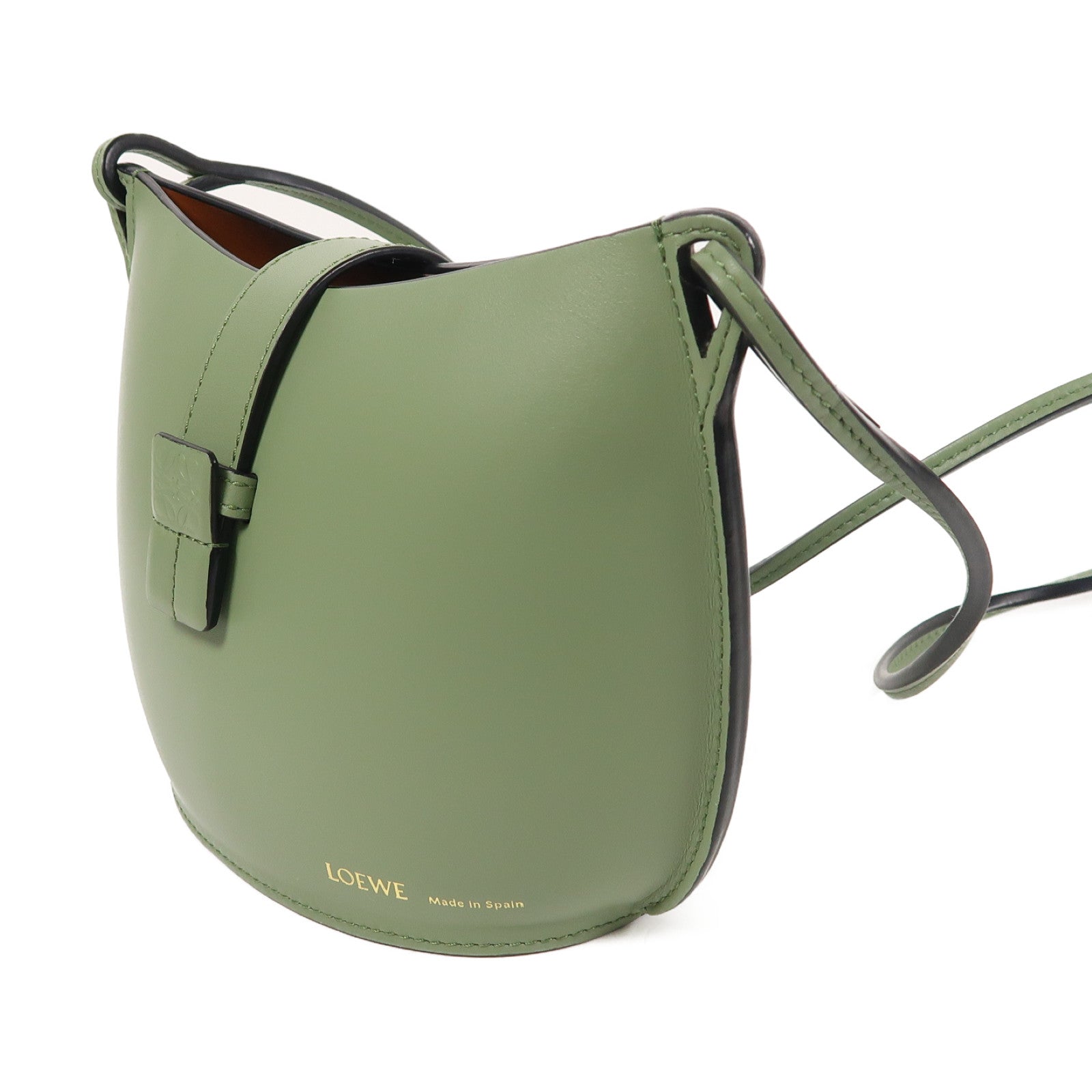 LOEWE 牛皮皮革Molded Bucket肩背袋綠色