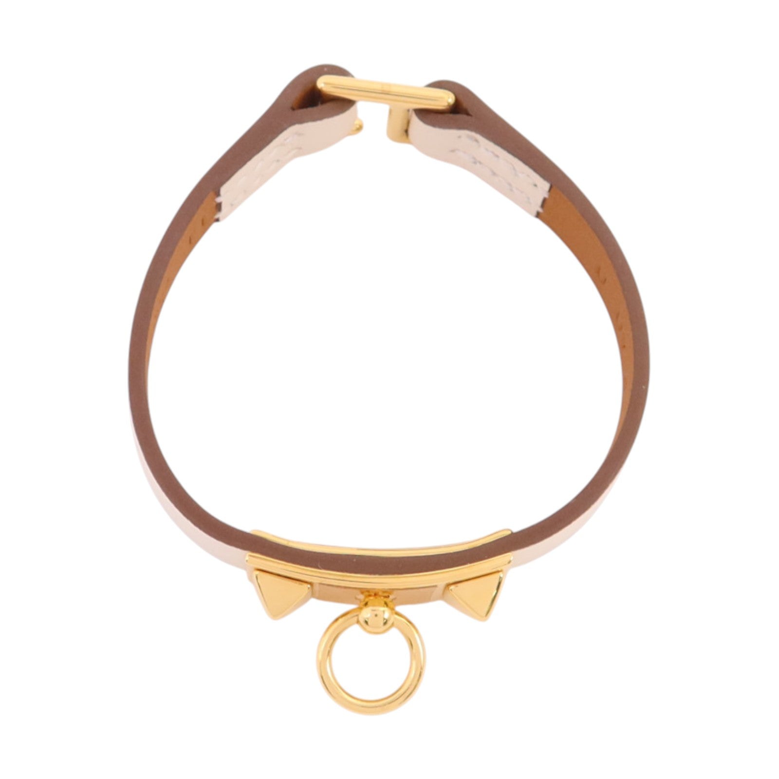 HERMES Swift皮革Mini Rivale Bracelet金扣手鏈
