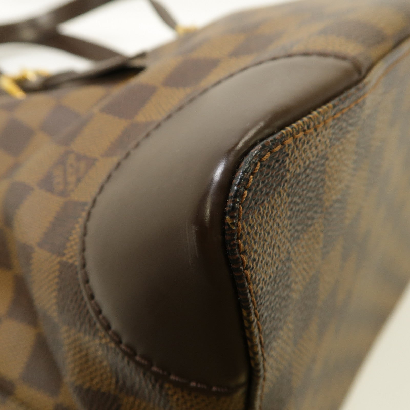 LOUIS VUITTON 【激減優惠】Damier Hampstead MM金扣手挽袋啡色
