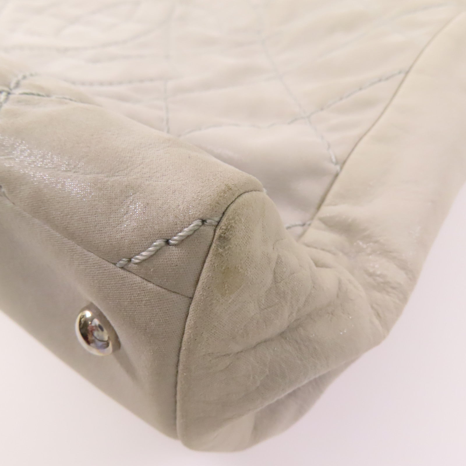 CHANEL 皮革Shoulder Bag銀扣鏈帶肩背袋