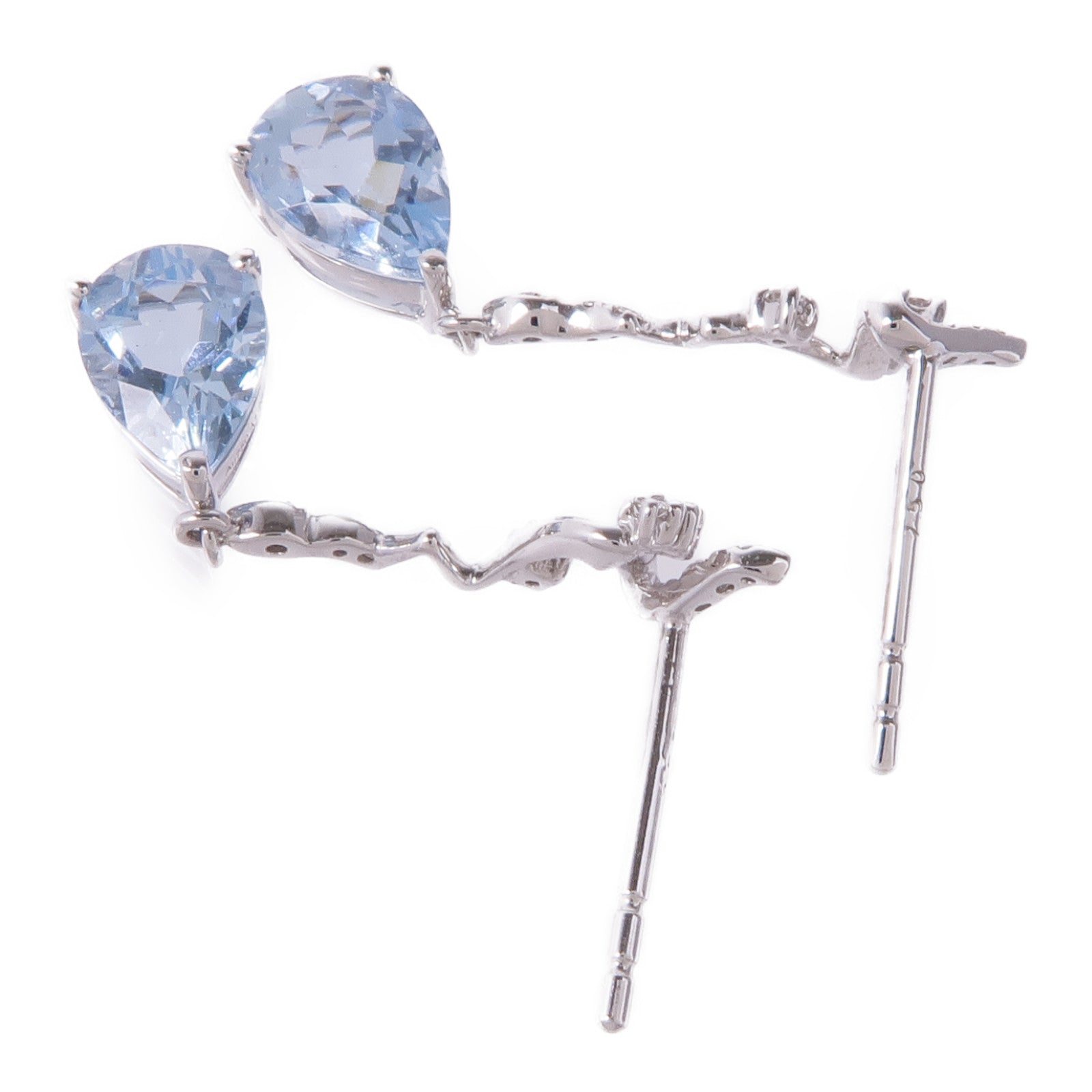 JEWELRY 18K白金Aquamarine Diamond Earrings藍晶/鑽石耳環