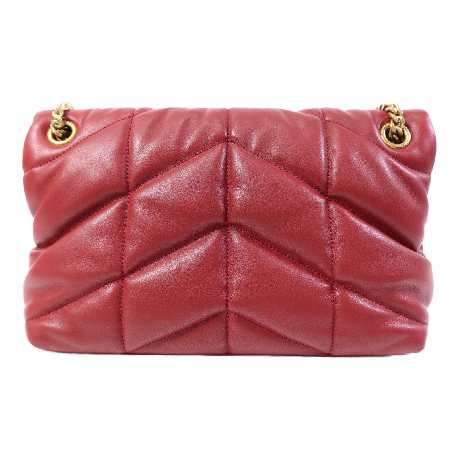 SAINT LAURENT 羊皮皮革Loulou Puffer金扣鏈帶肩背袋