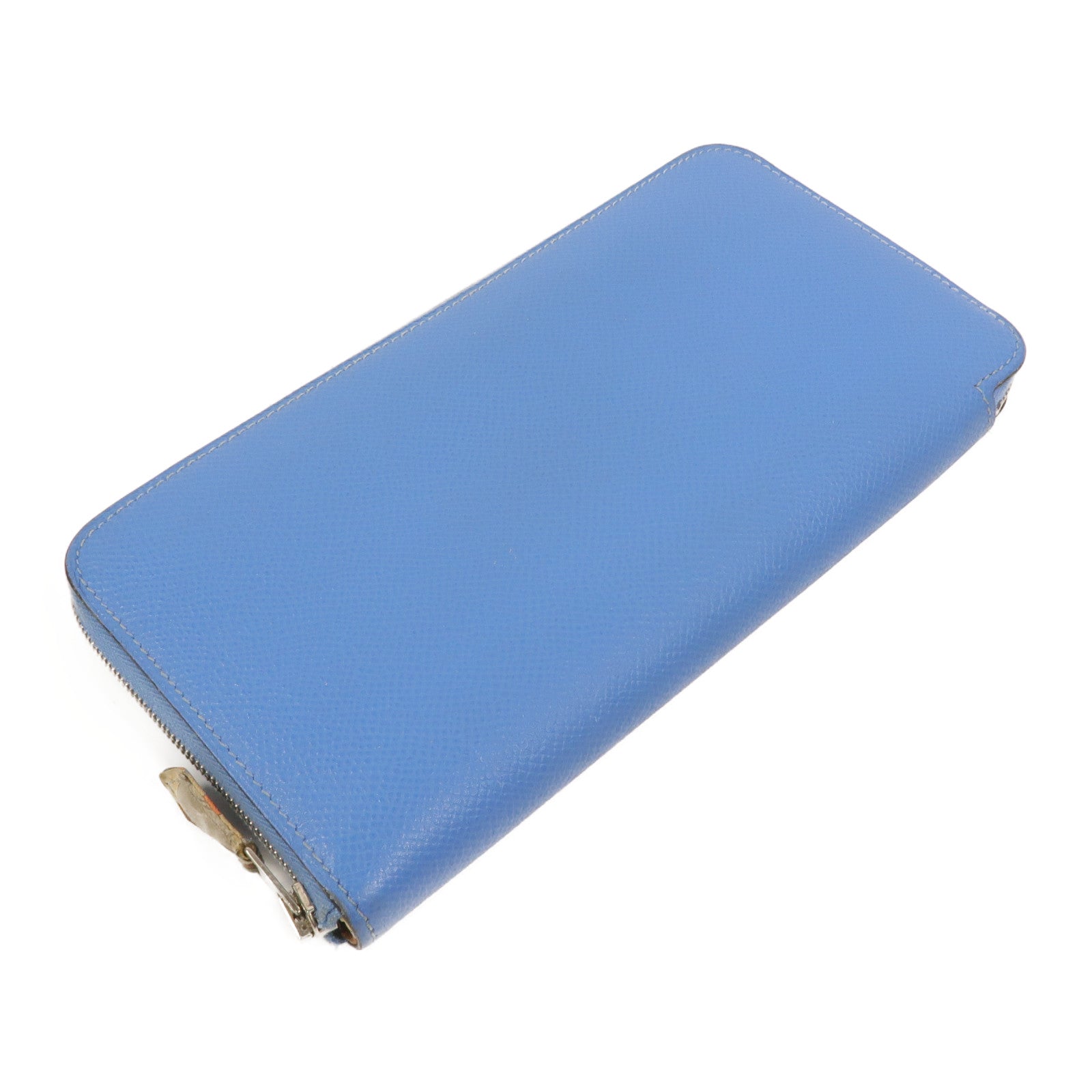 HERMES Epsom皮革Silk In Long Wallet長錢包Bleu Paradis