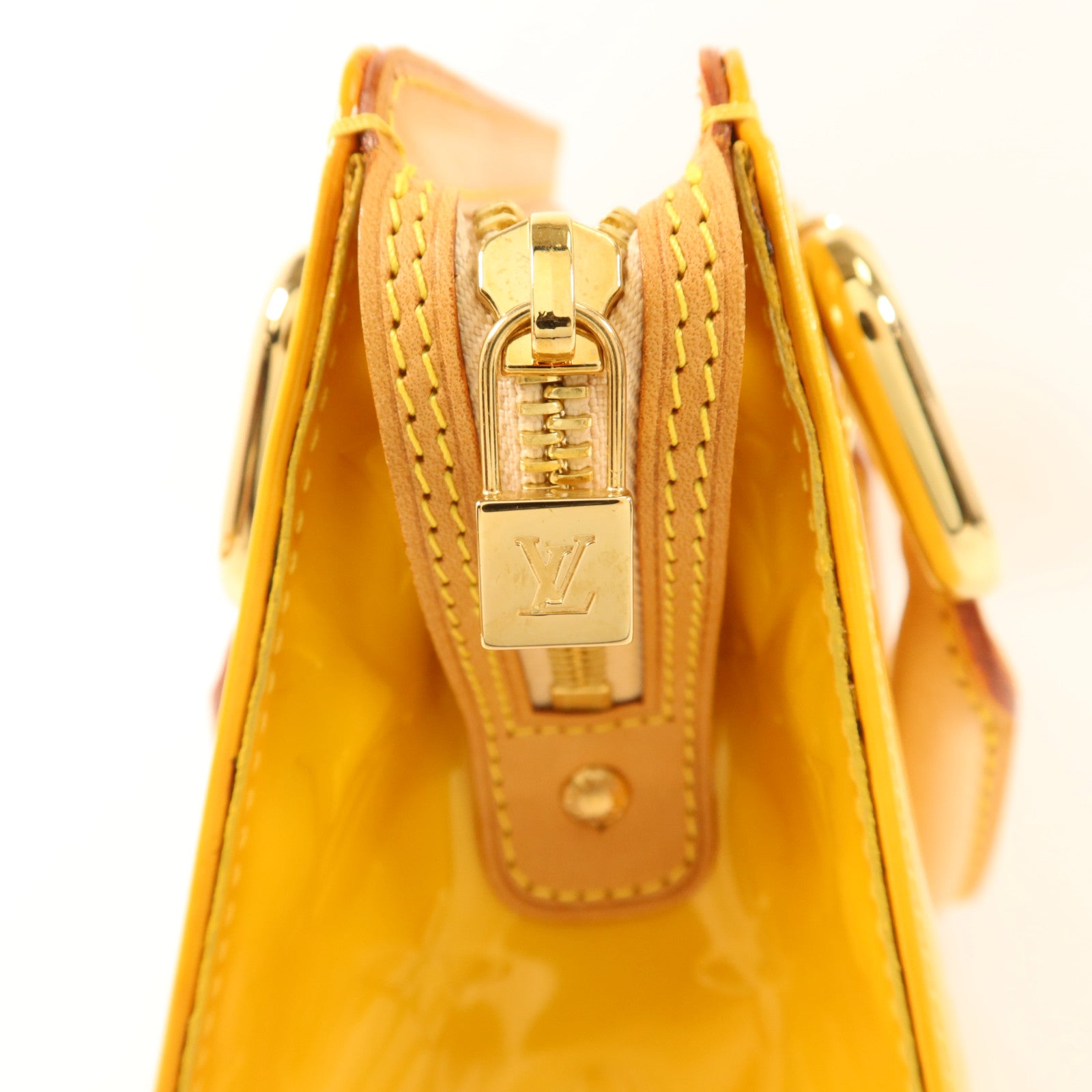LOUIS VUITTON Monogram Vernis Mini Forsyth金扣手挽袋