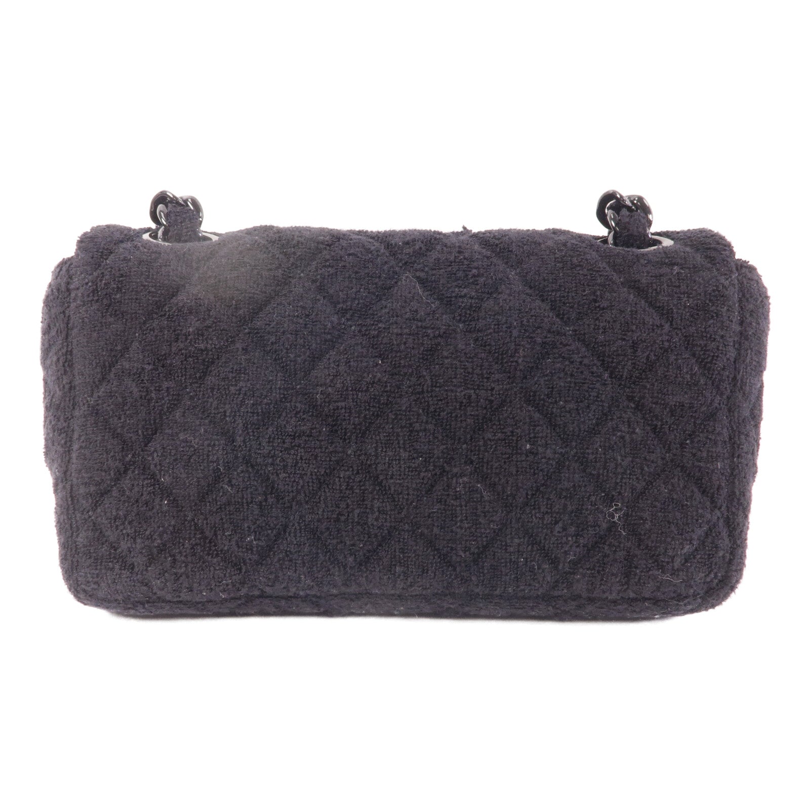 CHANEL 毛巾布Shoulder Bag鏈帶肩背袋