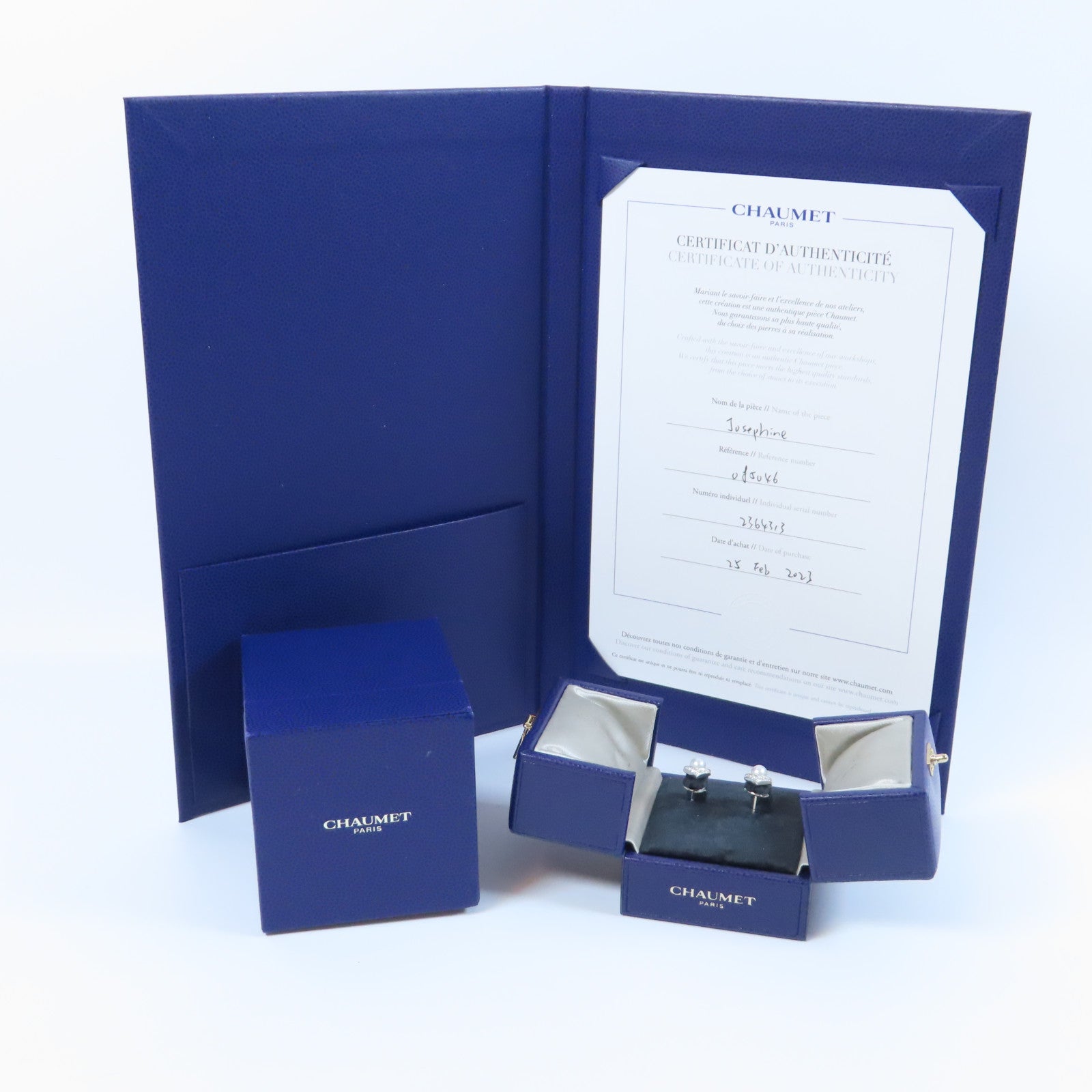 Chaumet 【激減優惠】18K白金Josephine Aigrette Earrings珍珠/鑽石耳環