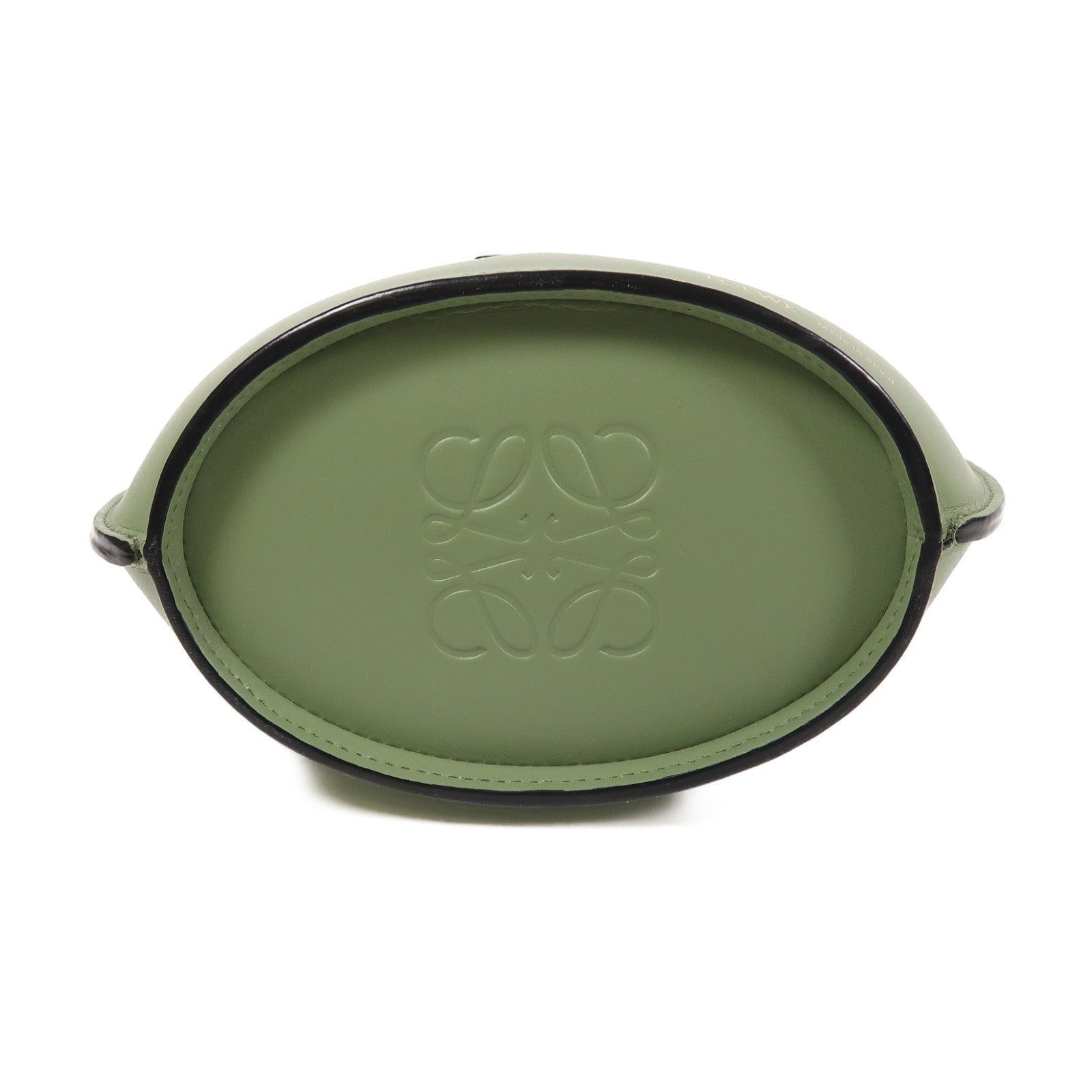 LOEWE 牛皮皮革Molded Bucket肩背袋綠色