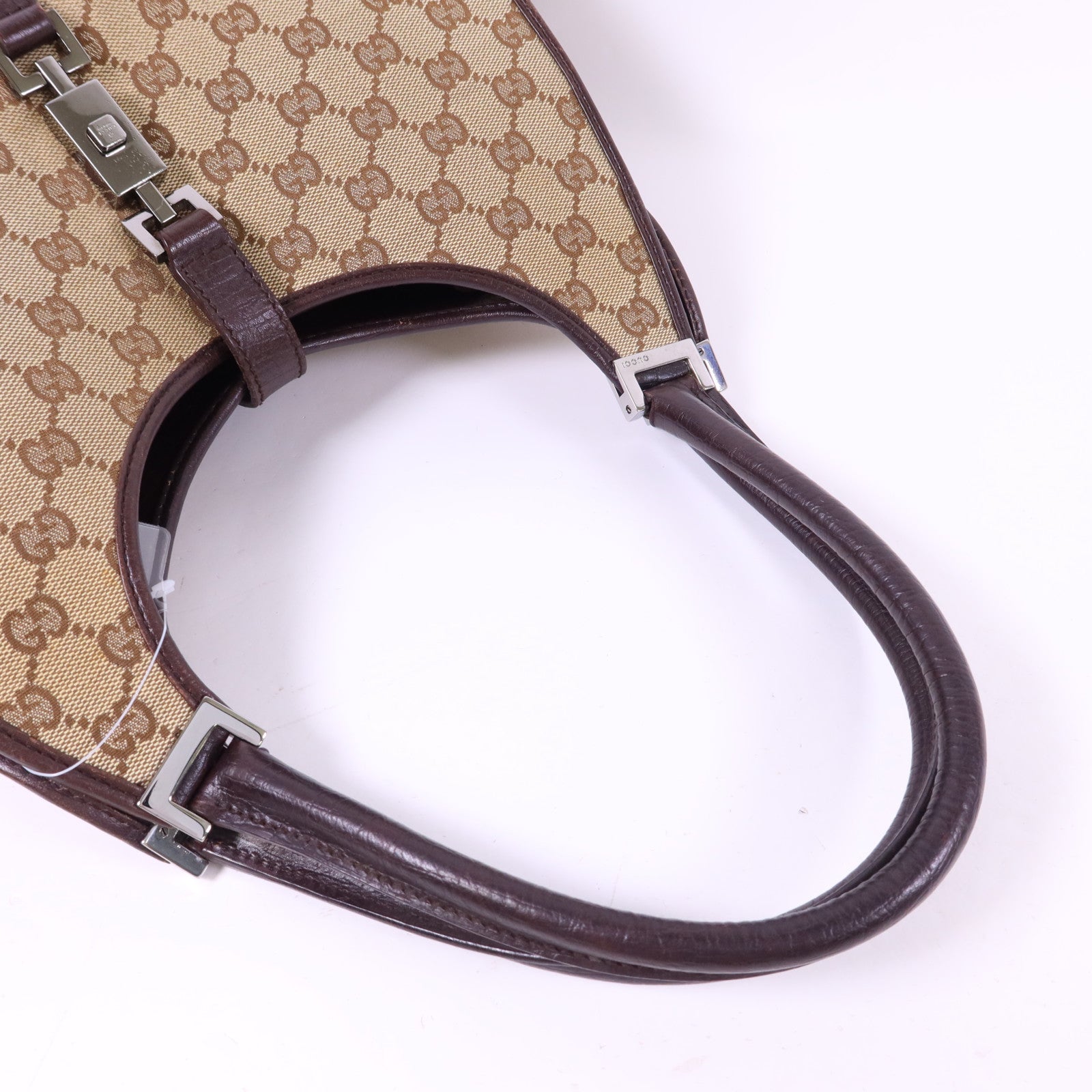 GUCCI 帆布Jackie銀扣肩背袋