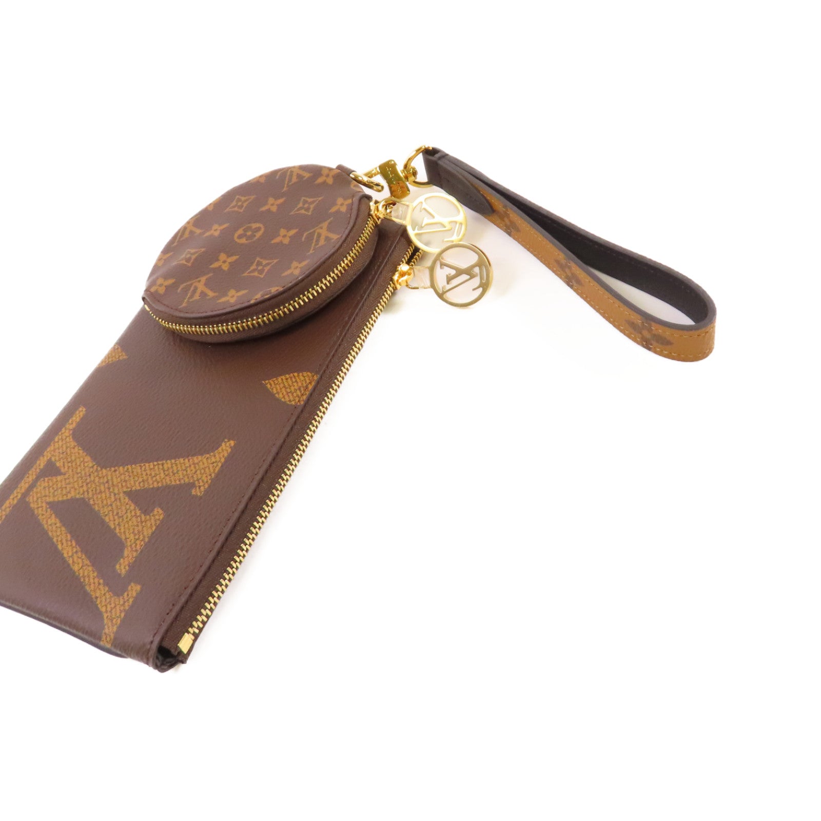 LOUIS VUITTON 【激減優惠】Monogram Trio Pouch金扣手拿包啡色