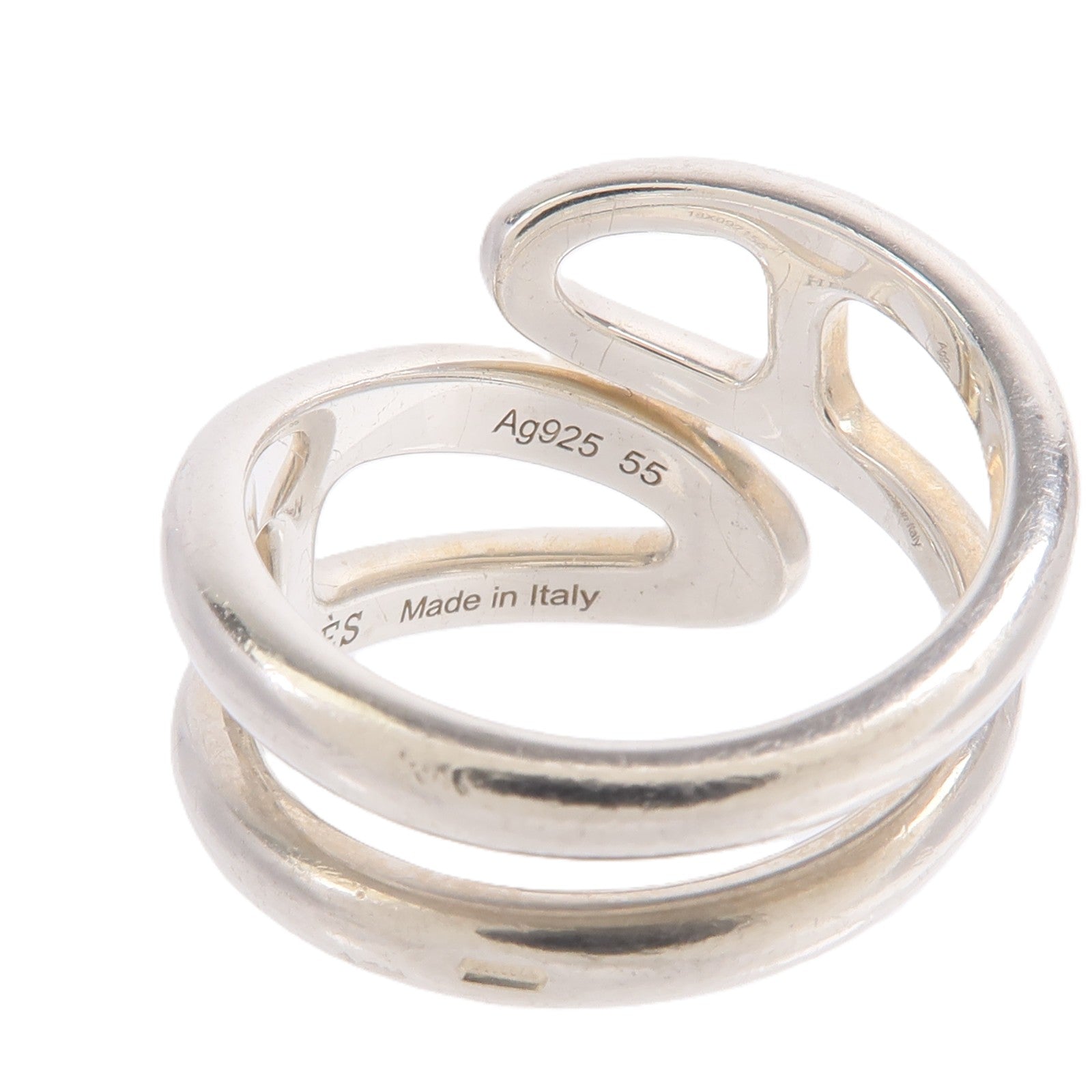 HERMES 925純銀Chaine d'Ancre Twist Ring戒指