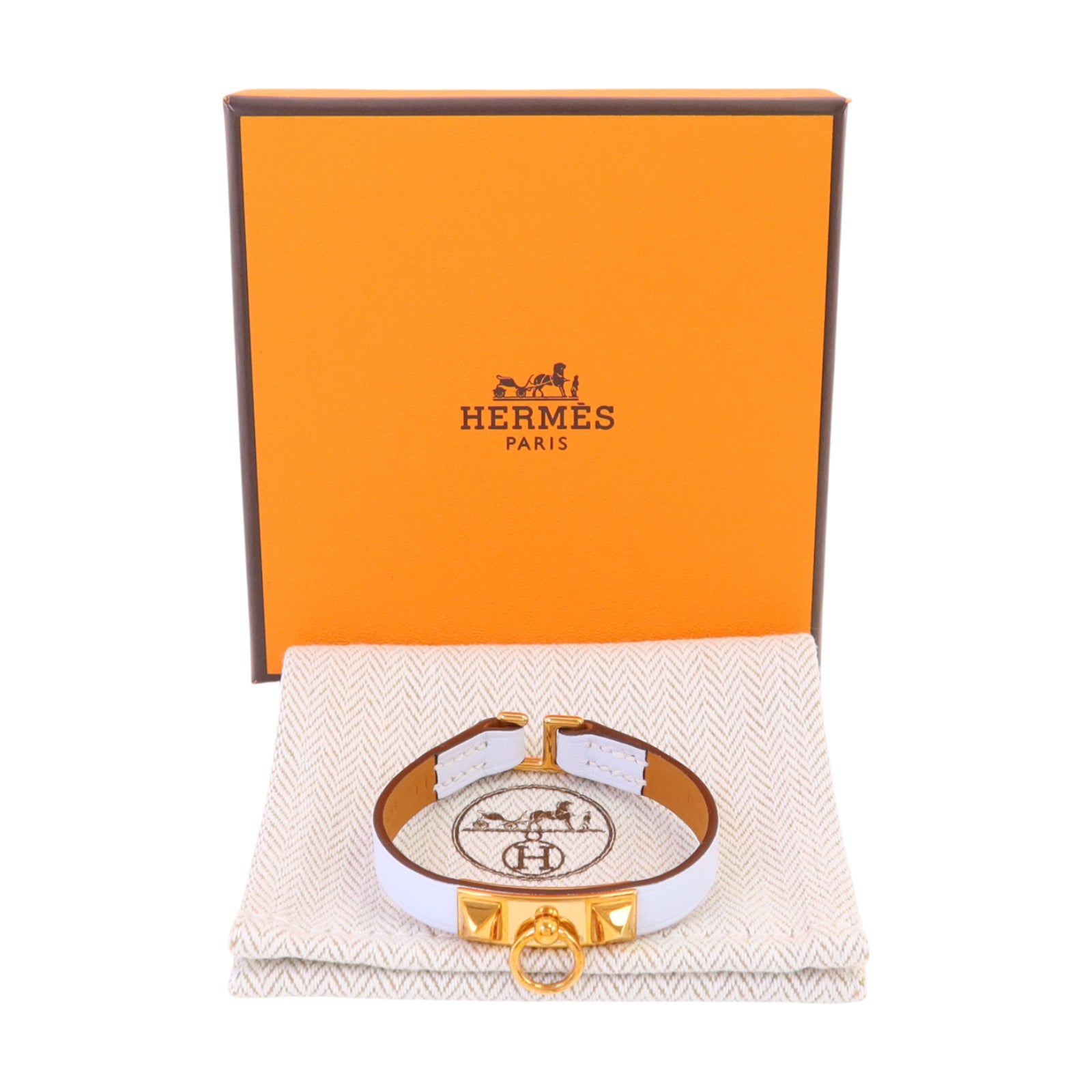 HERMES 【激減優惠】Swift皮革Mini Rivale Bracelet金扣手鏈