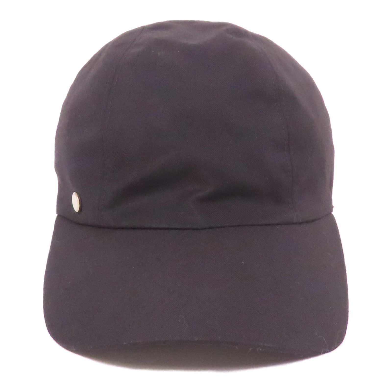 HERMES Cap Hat Cotton Black