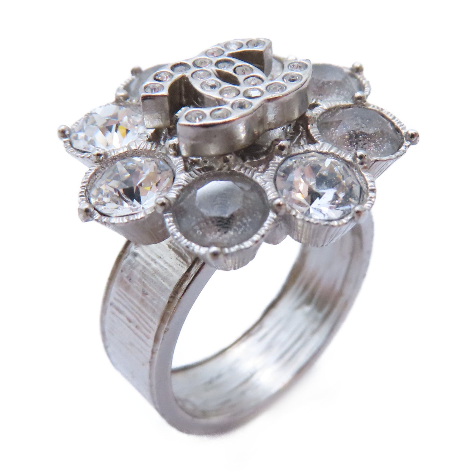 CHANEL 金屬Coco Mark Flower Ring戒指US#6