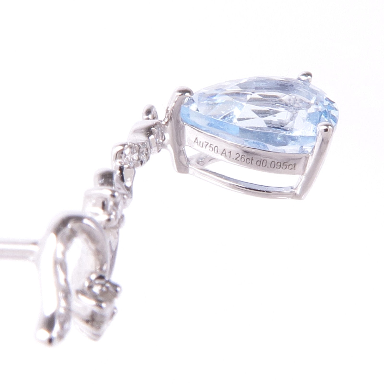 JEWELRY 18K白金Aquamarine Diamond Earrings藍晶/鑽石耳環