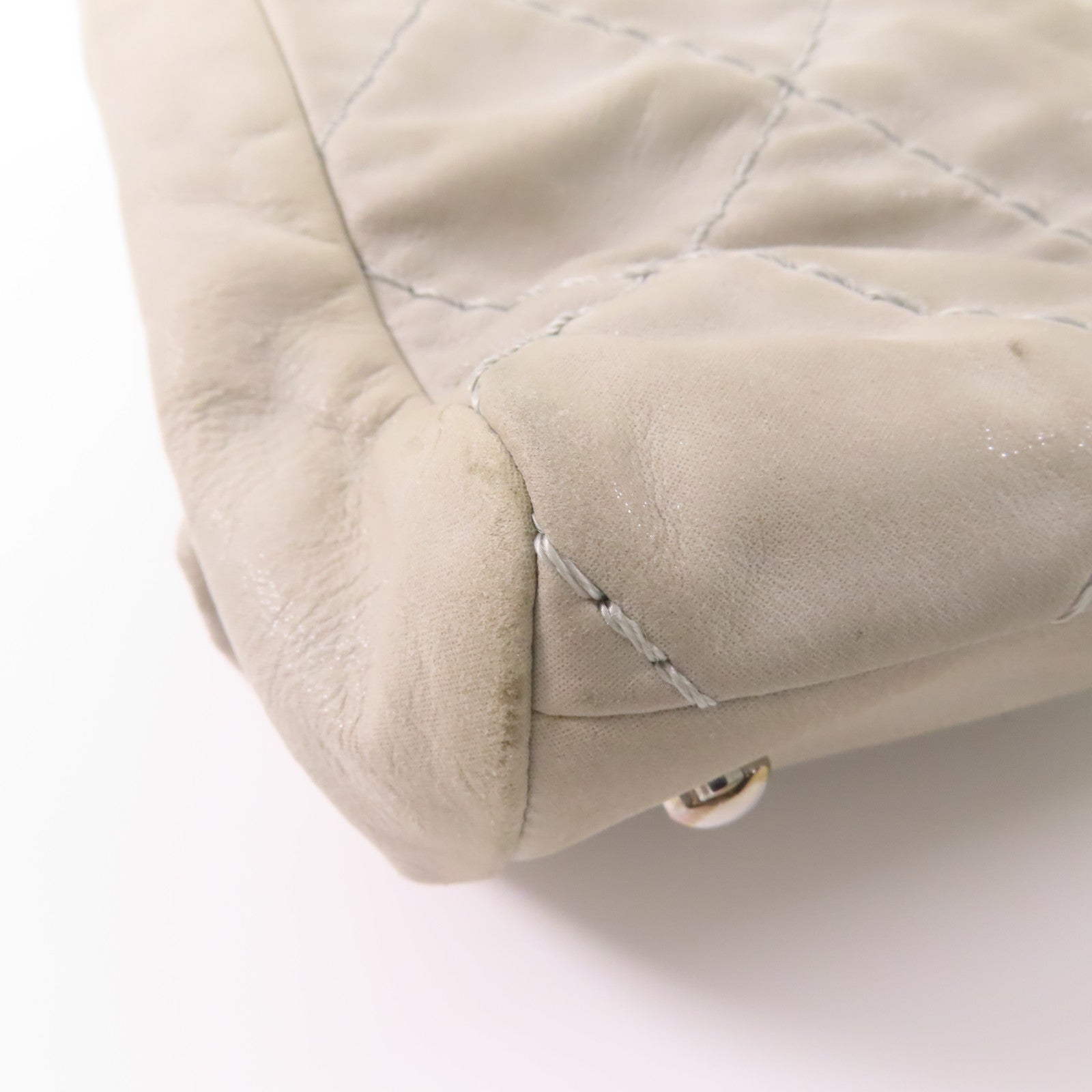 CHANEL 皮革Shoulder Bag銀扣鏈帶肩背袋