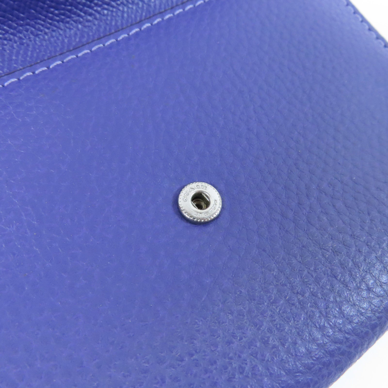 COACH 牛皮皮革Long Wallet銀扣長錢包紫色