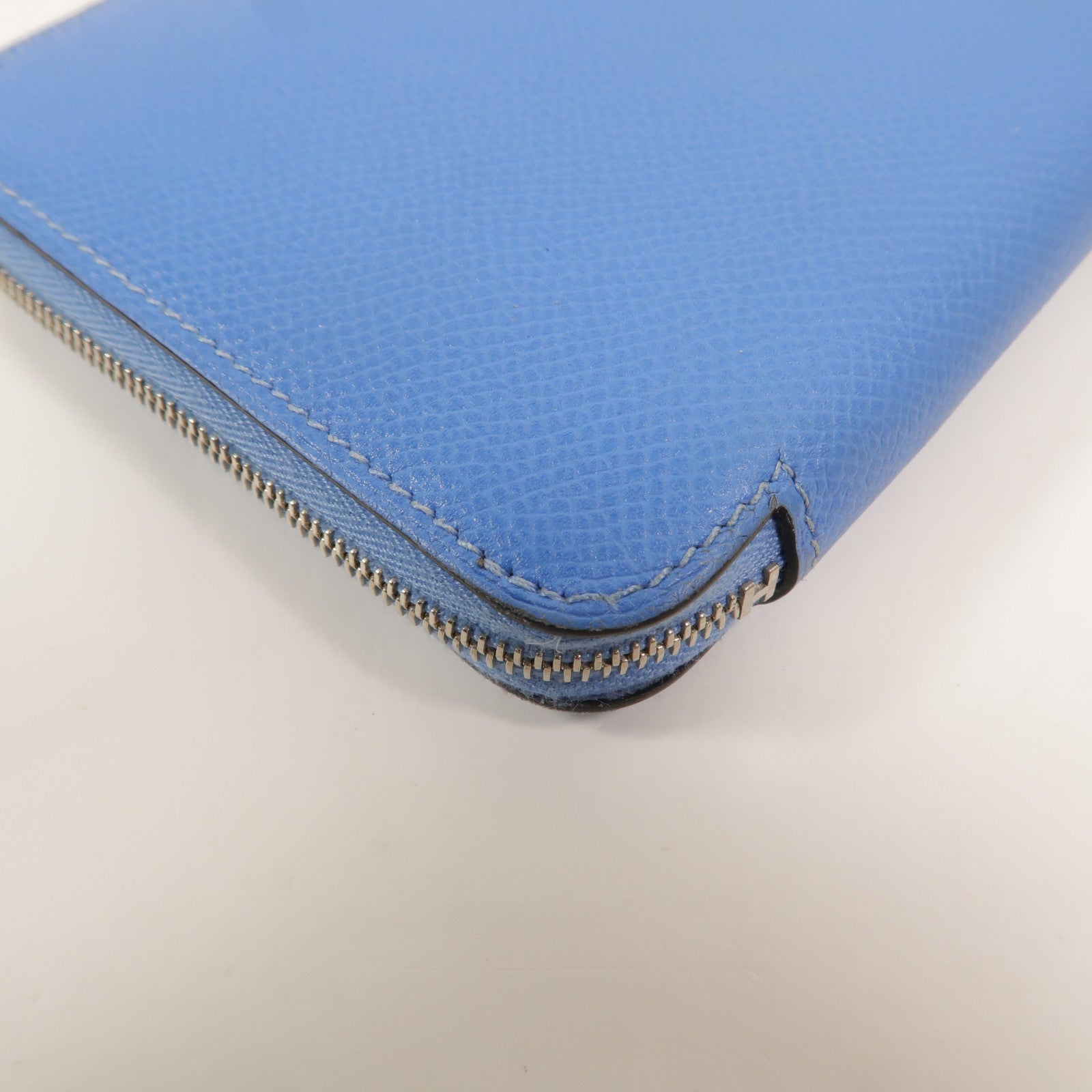 HERMES Epsom皮革Silk In Long Wallet長錢包Bleu Paradis