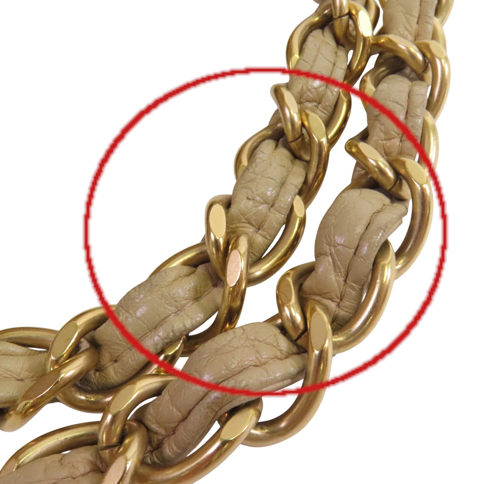 CHANEL 羊皮皮革Chain Shoulder金扣鏈帶肩背袋