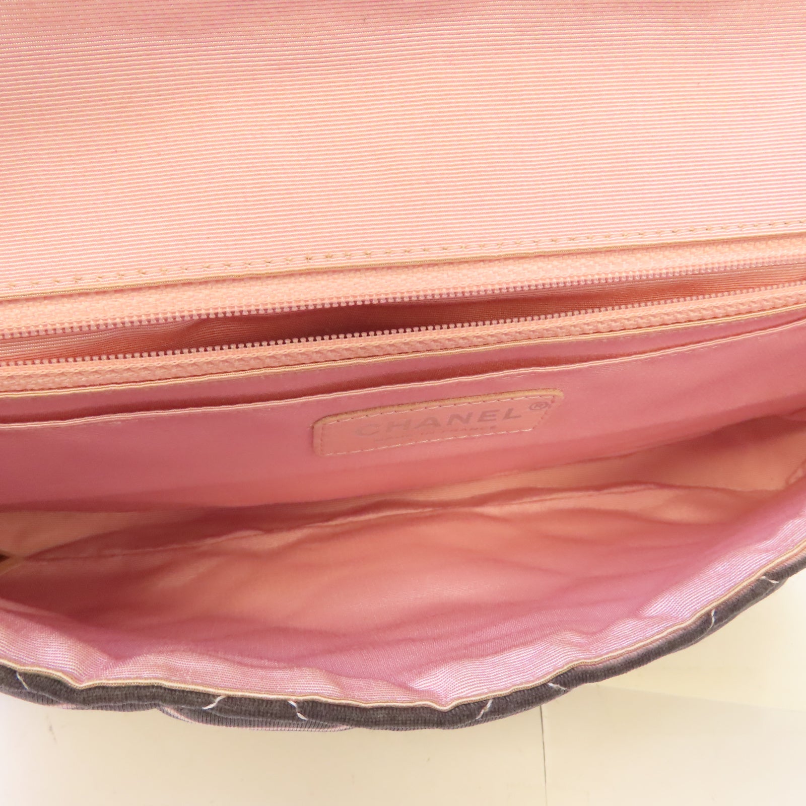 CHANEL 菱格布料Chain Shoulder銀扣鏈帶肩背袋彩色