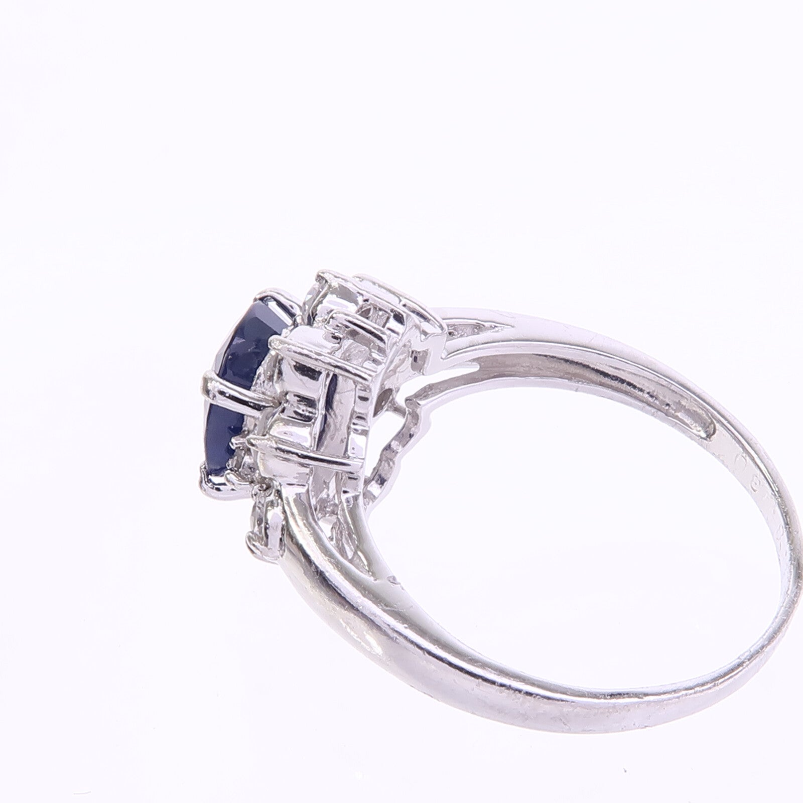 JEWELRY PT900白金Sapphire Diamond Ring藍寶石/鑽石戒指
