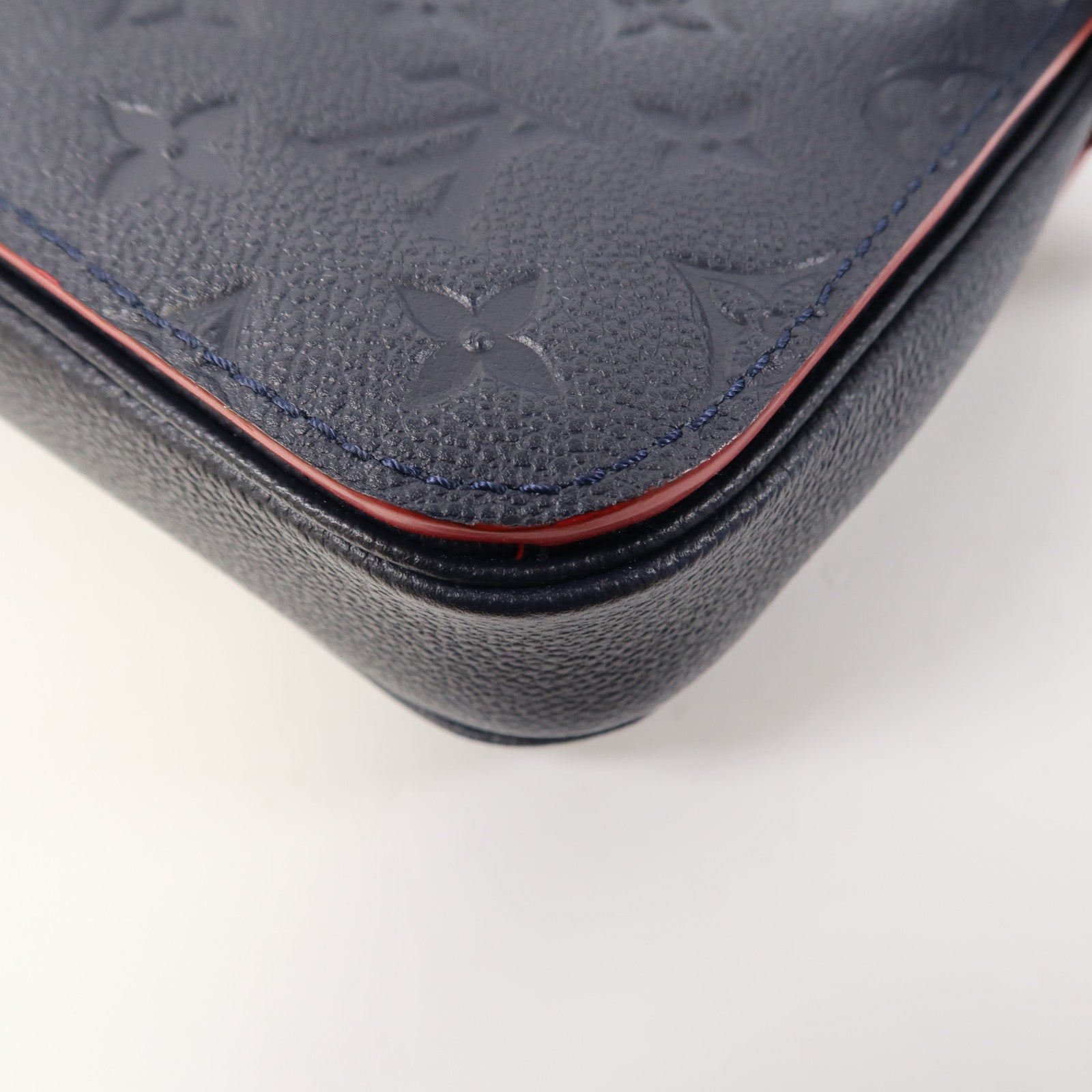 LOUIS VUITTON Monogram Empreinte Pochette Metis金扣手挽肩背兩用袋深藍色