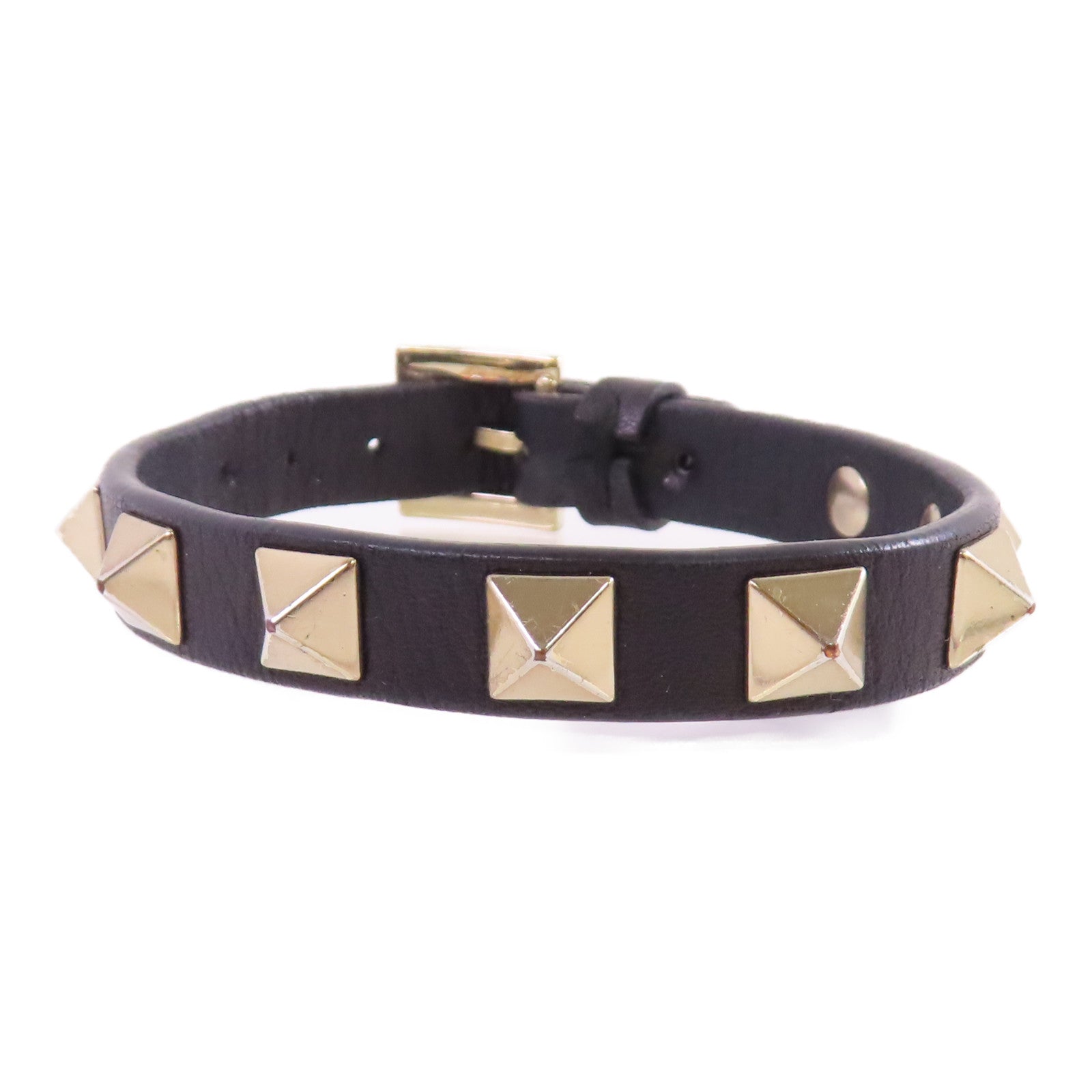 Valentino 牛皮皮革/金屬Rockstud Leather Bracelet手鏈