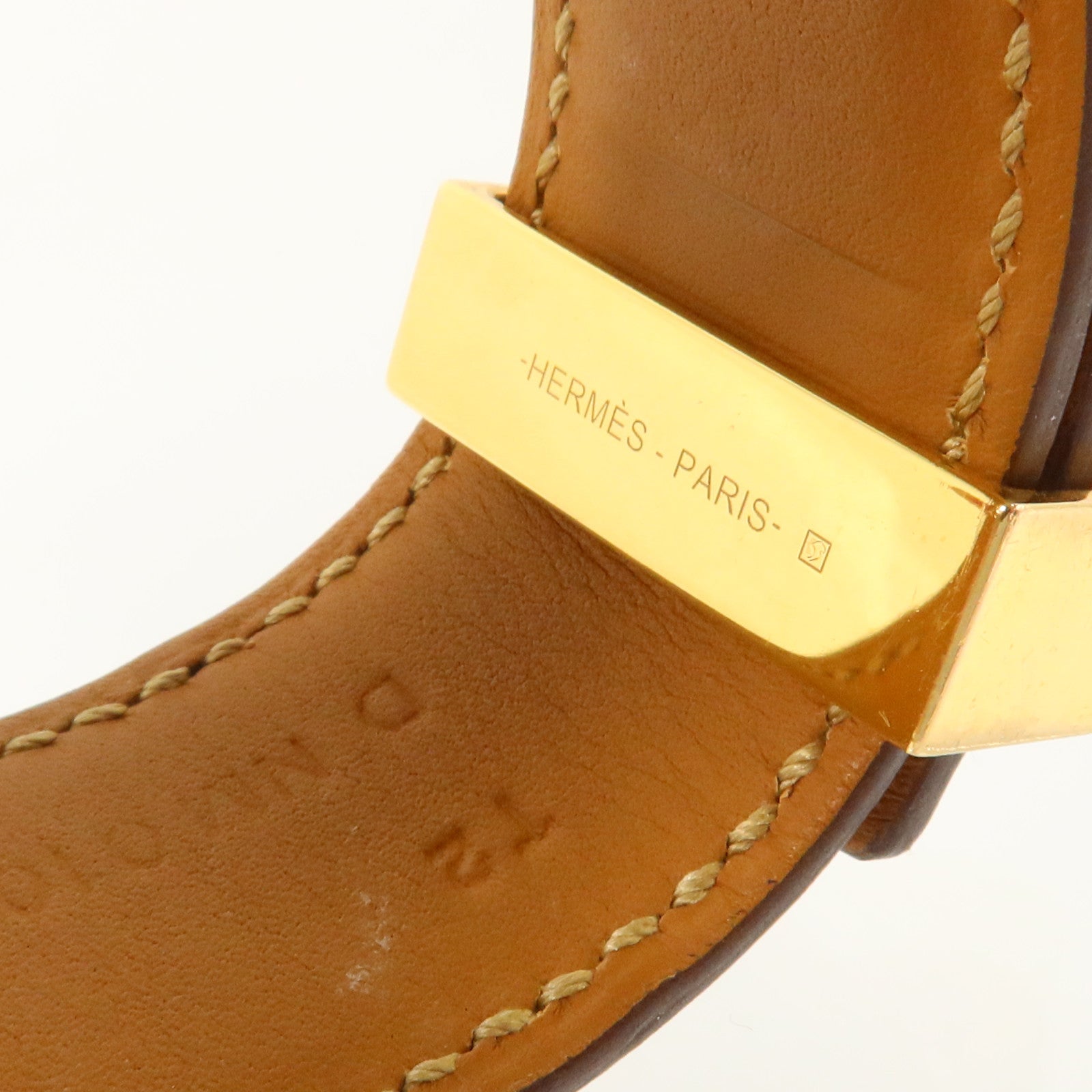 HERMES Epsom皮革Collier De Chien 24 Bracelet金扣手鏈Gold
