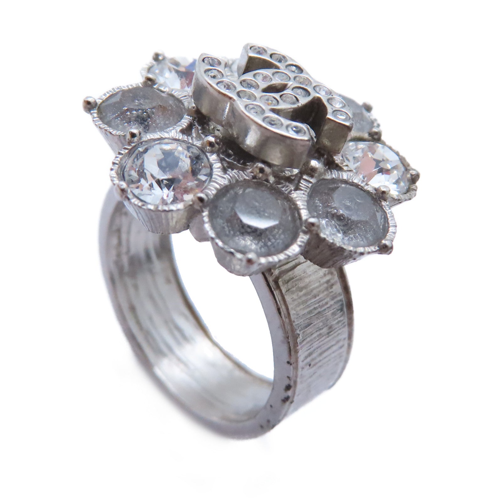 CHANEL 金屬Coco Mark Flower Ring戒指US#6