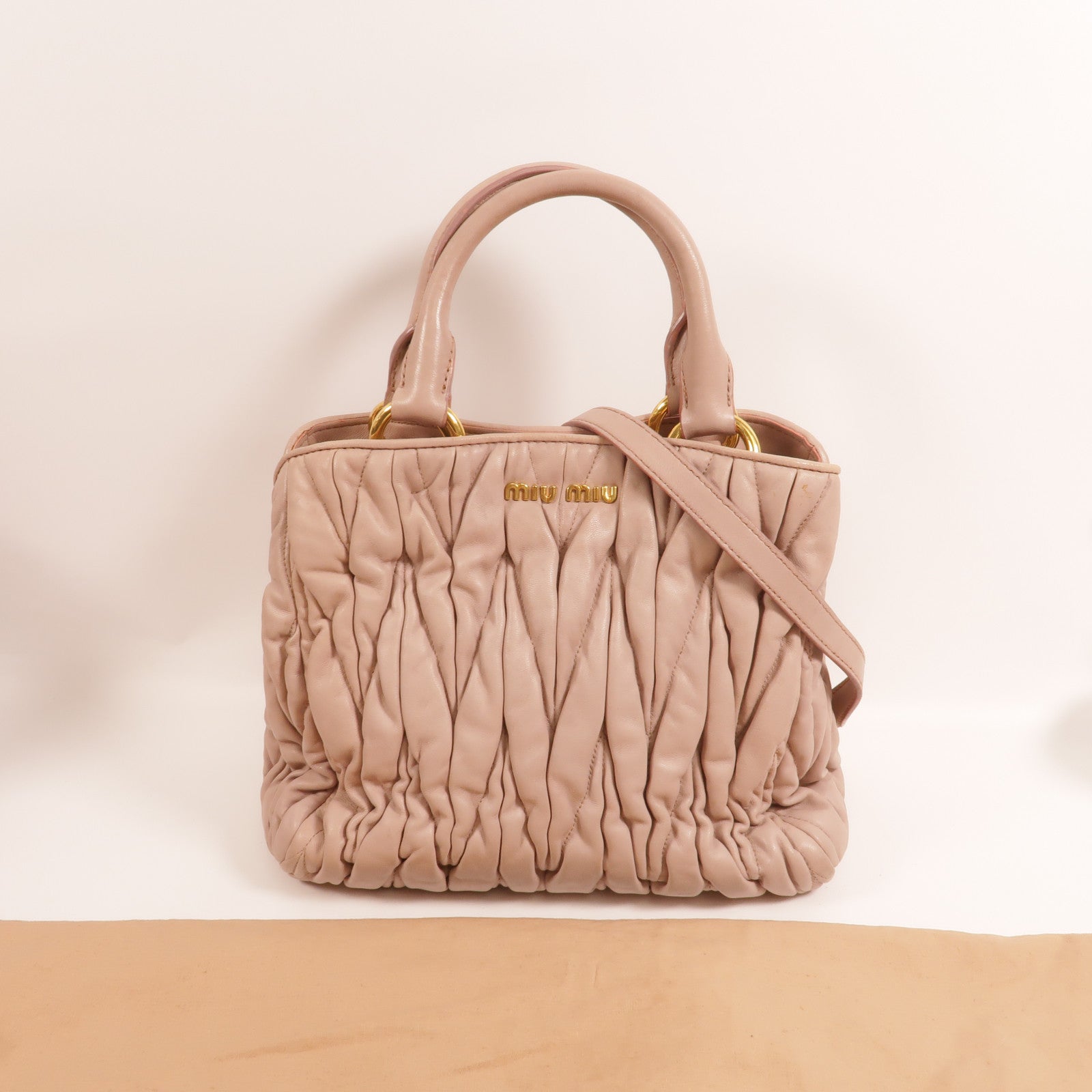 Miu Miu 羊皮皮革2 Way Shoulder手挽肩背兩用袋