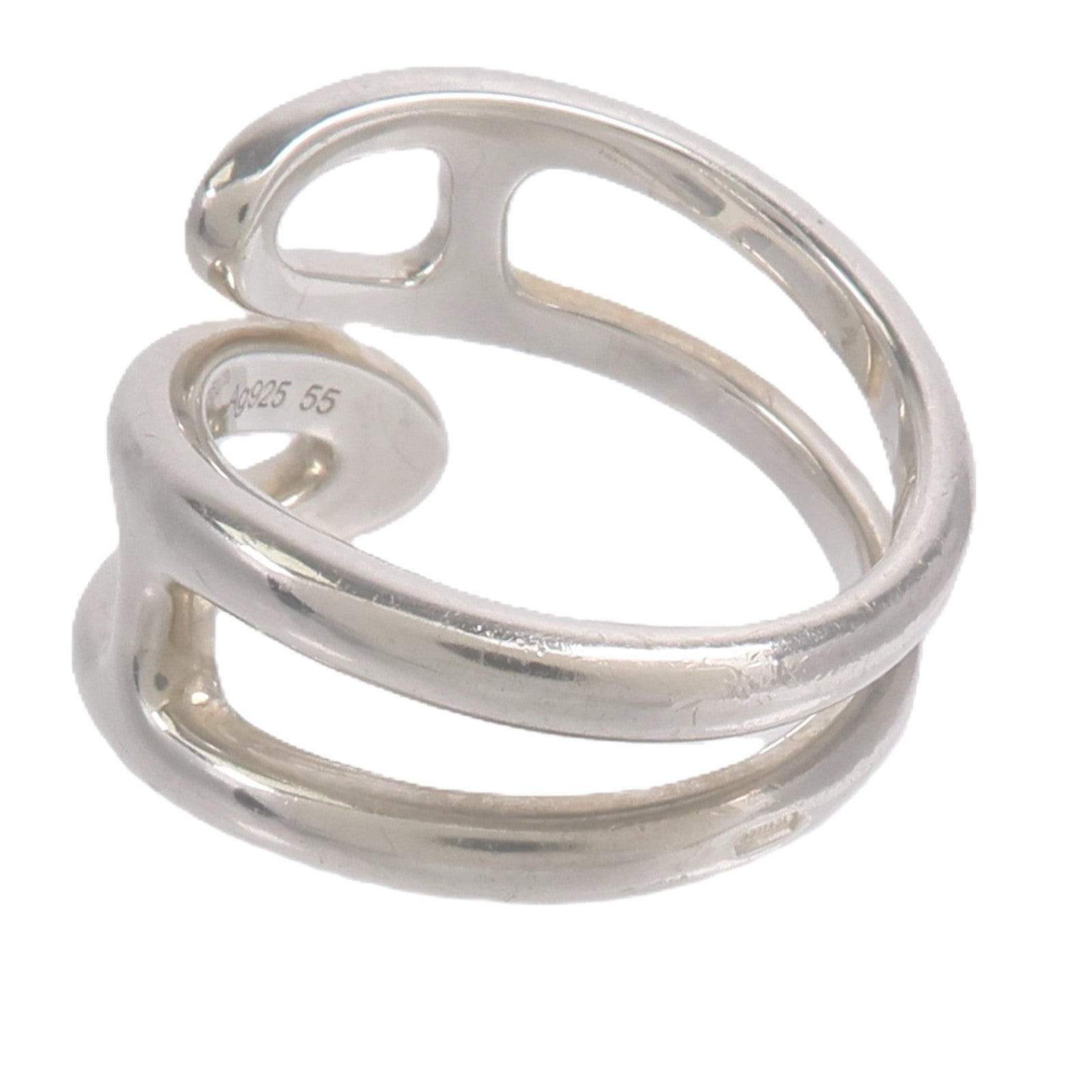 HERMES 925純銀Chaine d'Ancre Twist Ring戒指