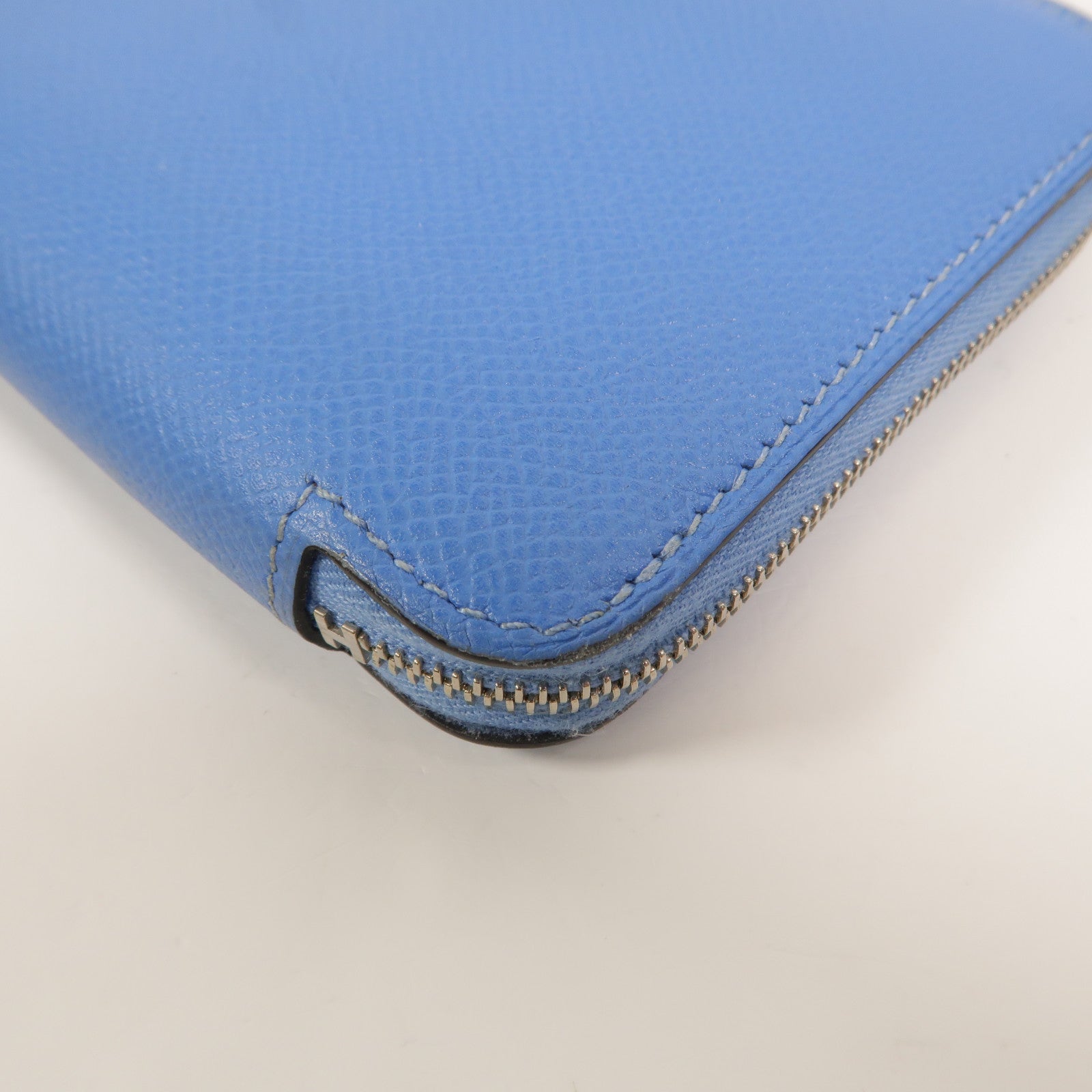 HERMES Epsom皮革Silk In Long Wallet長錢包Bleu Paradis