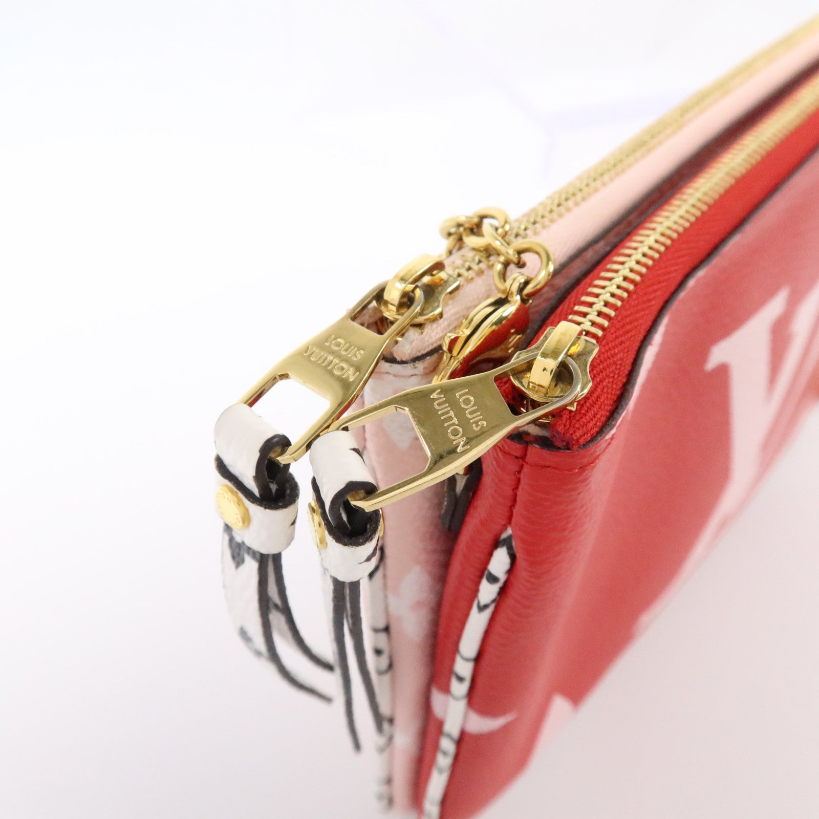 LOUIS VUITTON Monogram Giant Pochette Double Zip金扣鏈帶肩背袋