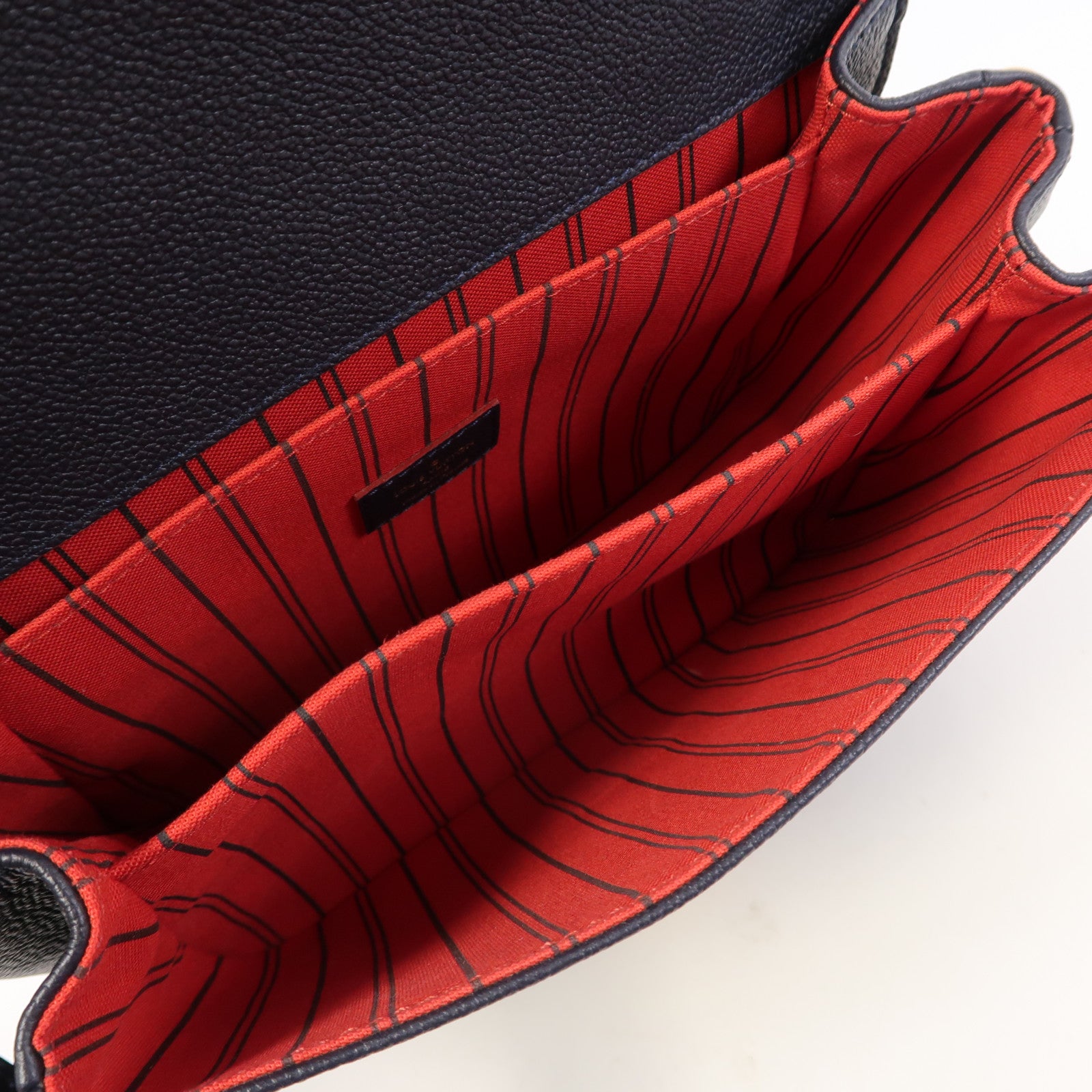 LOUIS VUITTON Monogram Empreinte Pochette Metis金扣手挽肩背兩用袋深藍色