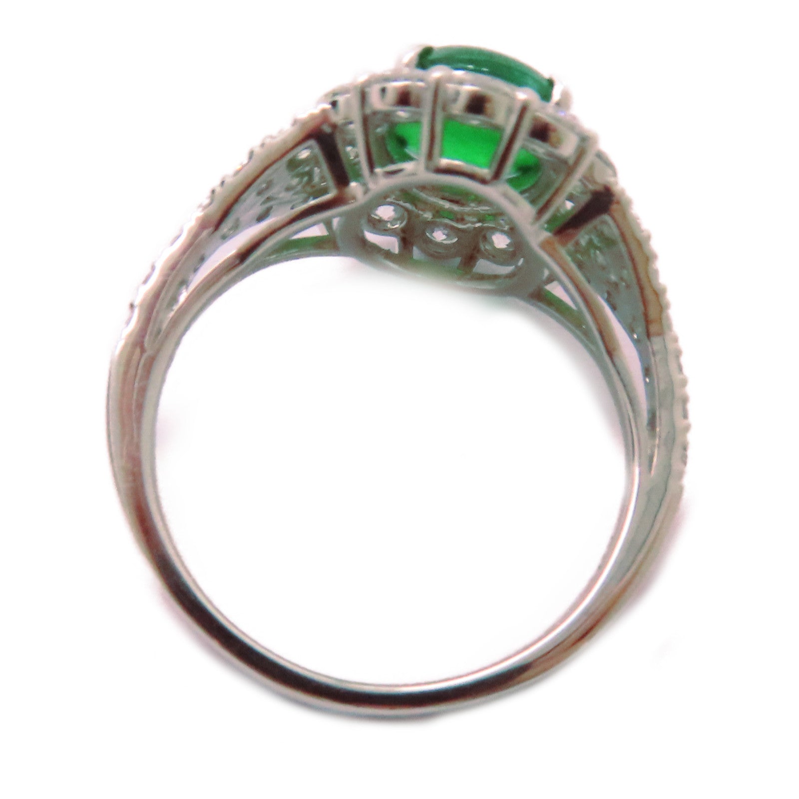JEWELRY PT950鉑金/1.41ct翡翠/1.15ct鑚石Jade Ring戒指US#6.25