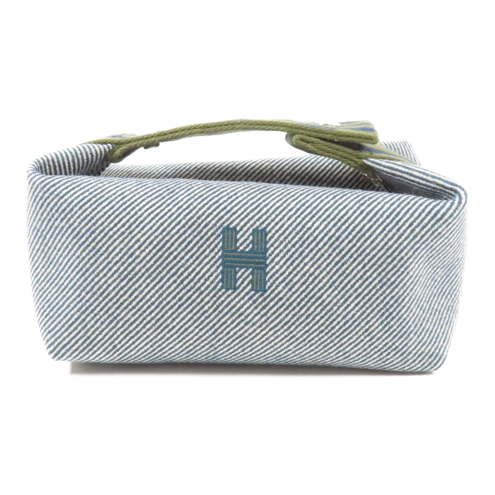 HERMES 帆布Bride A Brac銀扣手挽袋