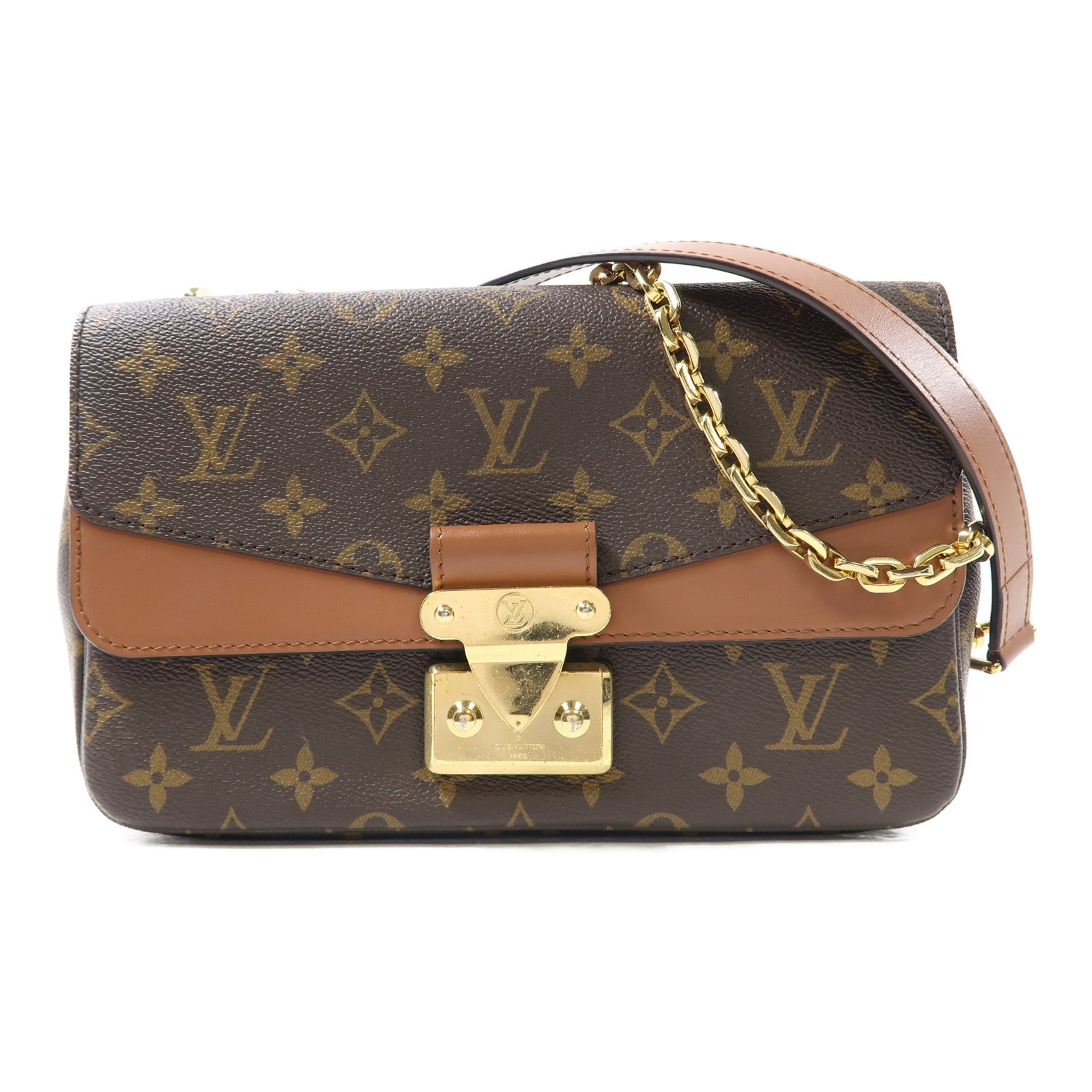 LOUIS VUITTON Monogram Marceau金扣鏈帶肩背袋啡色