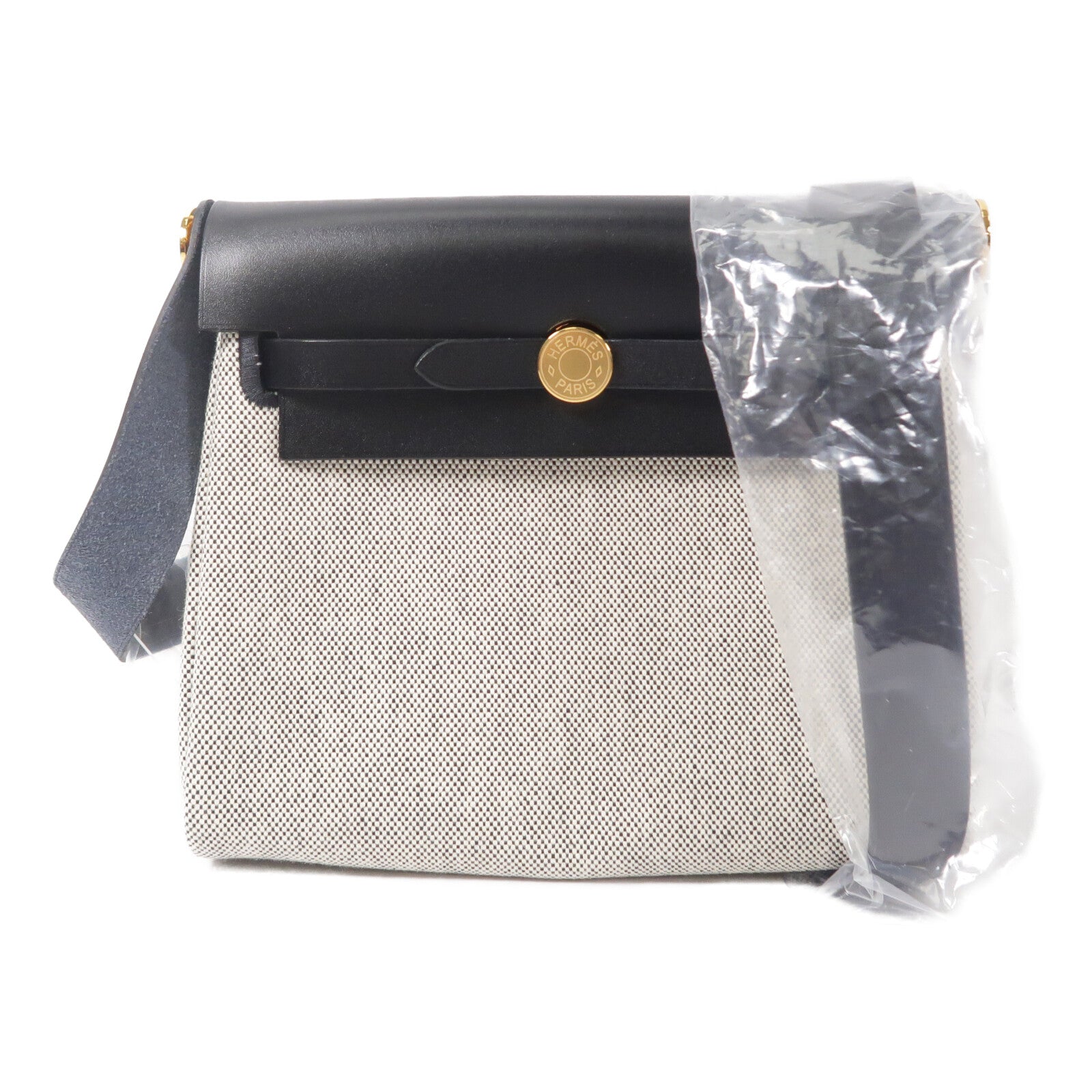 HERMES Toile H帆布Mini Herbag肩背袋Noir