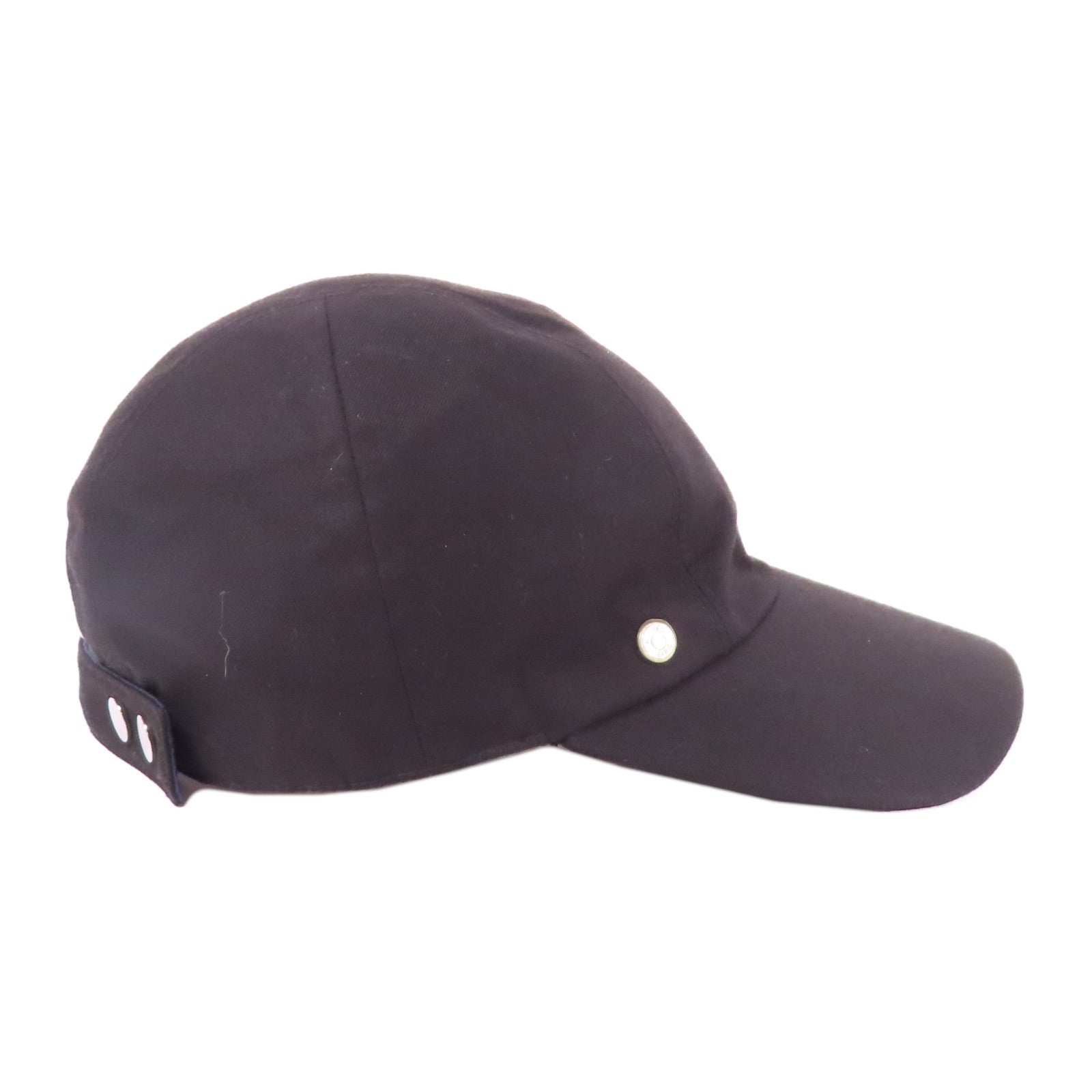 HERMES Cap Hat Cotton Black