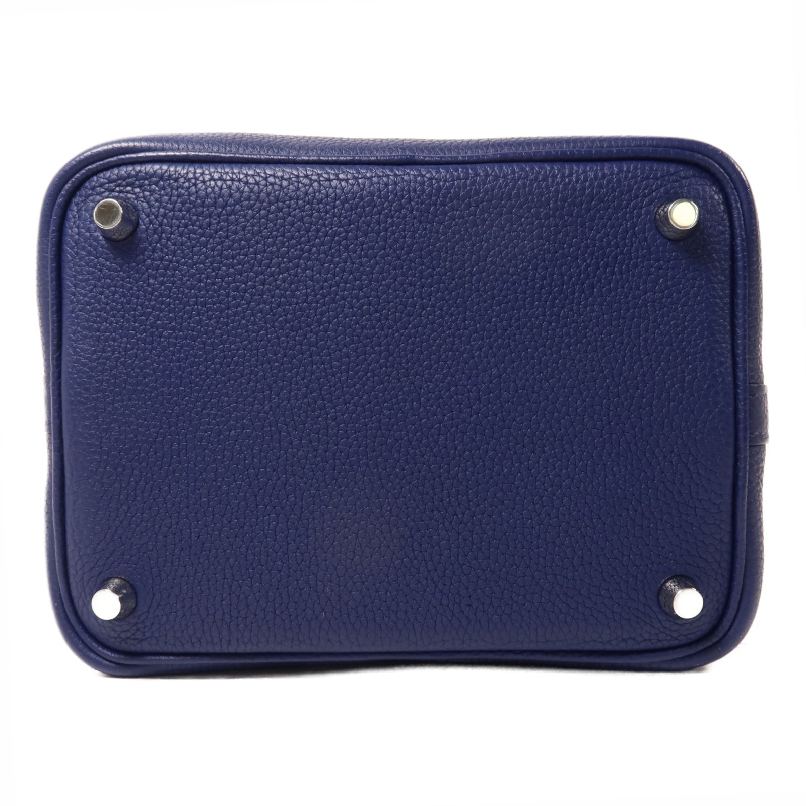 HERMES Clemence皮革Picotin PM手挽袋Bleu Saphir