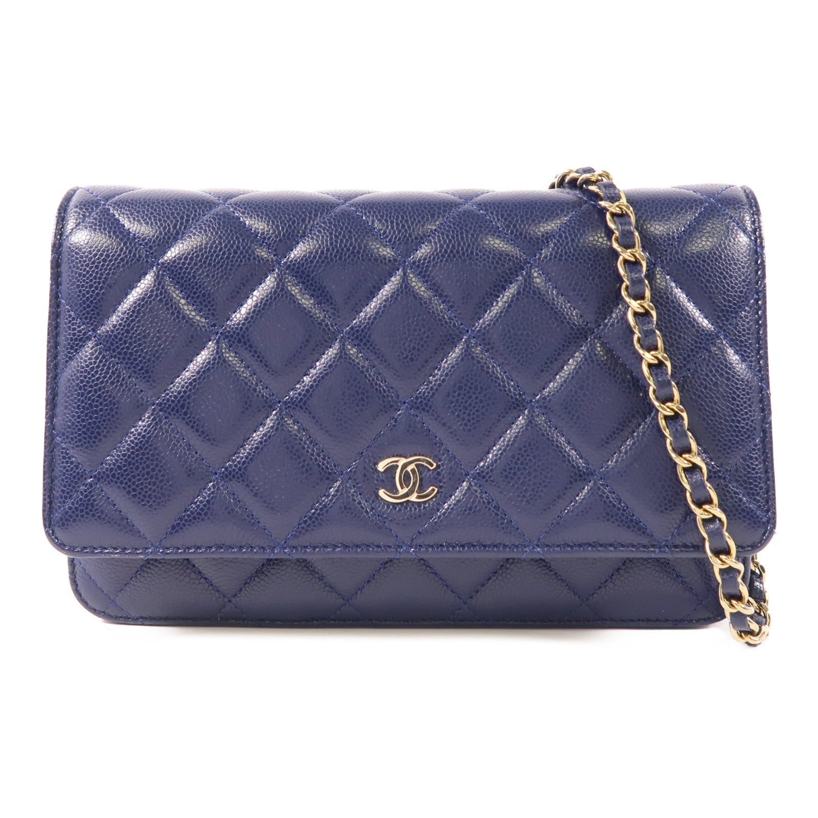 CHANEL 牛皮皮革WOC Wallet On Chain金扣鏈帶肩背袋