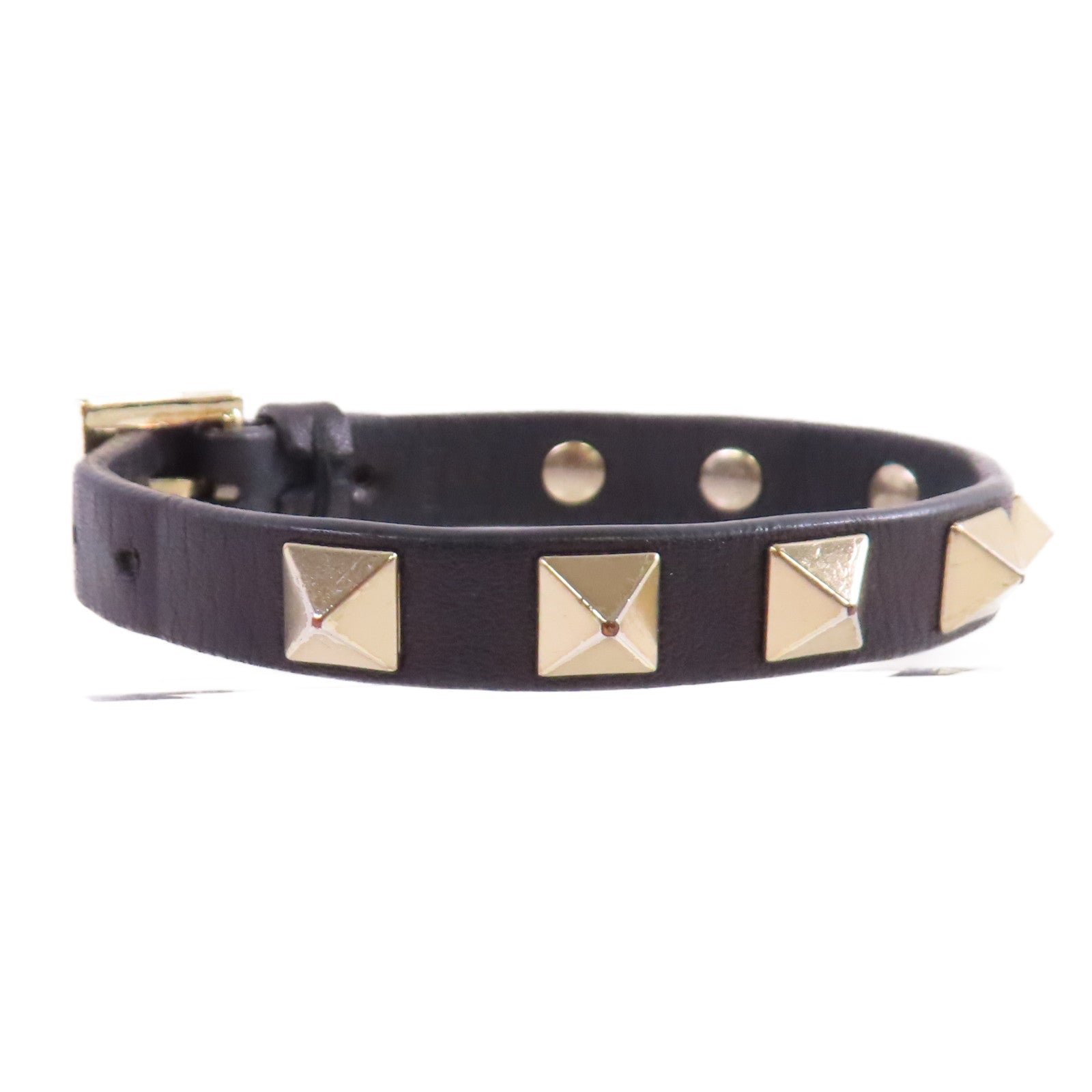 Valentino 牛皮皮革/金屬Rockstud Leather Bracelet手鏈
