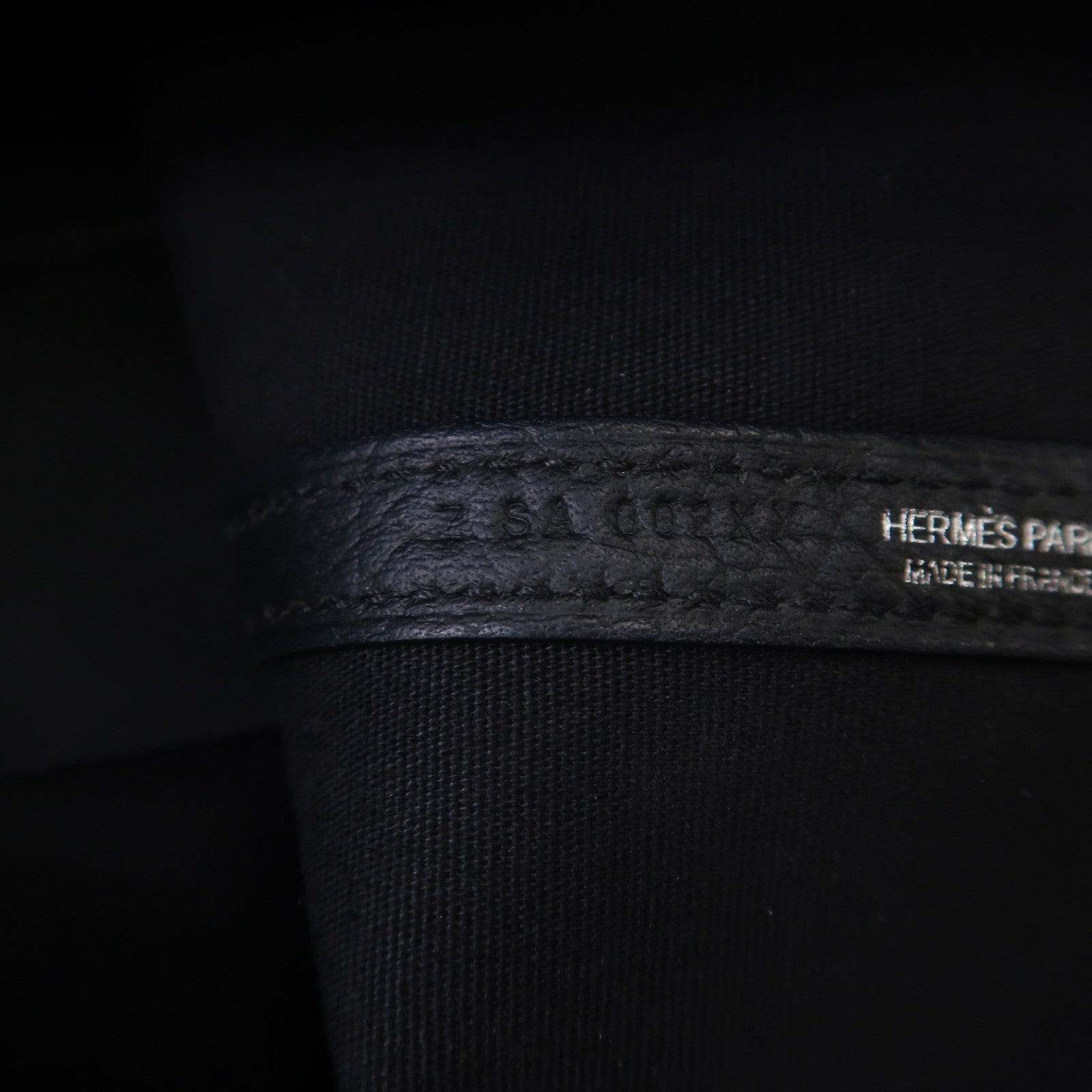 HERMES 帆布Garden Party TPM銀扣手挽袋Noir/黑色