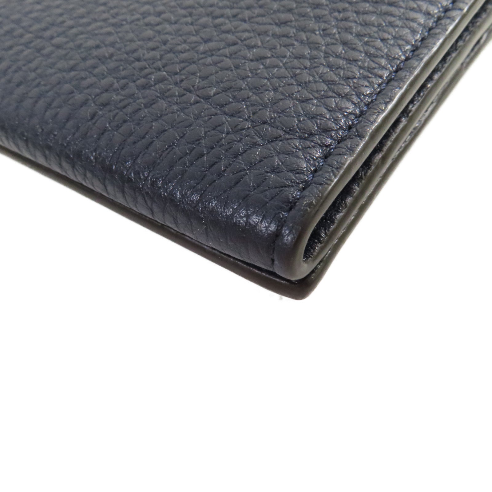 FENDI 牛皮皮革/金屬Bugs Eyes Long Wallet銀扣長錢包黑色
