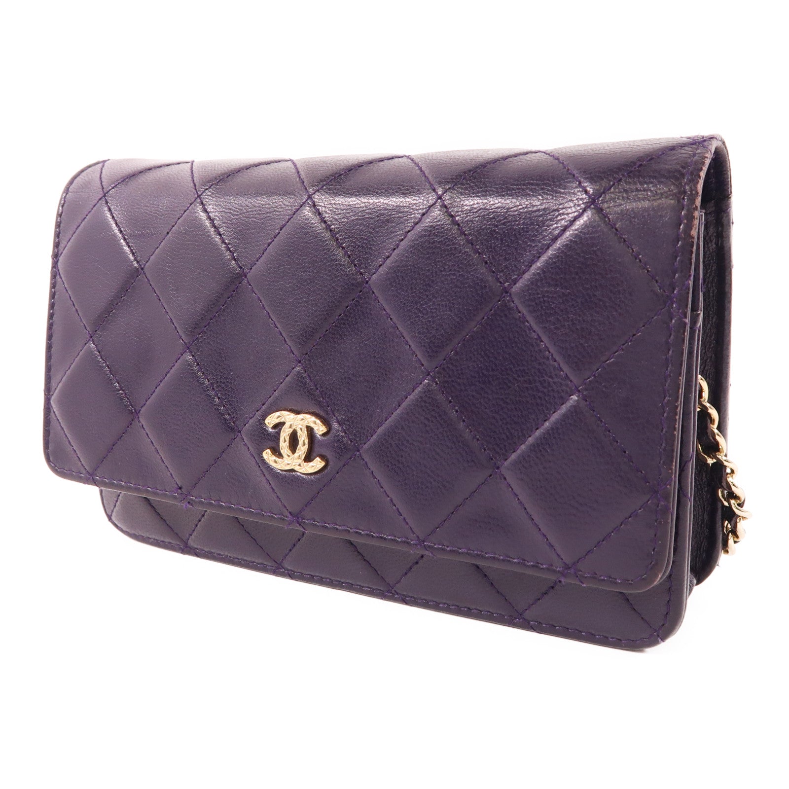 CHANEL 牛皮皮革WOC Wallet On Chain金扣鏈帶肩背袋