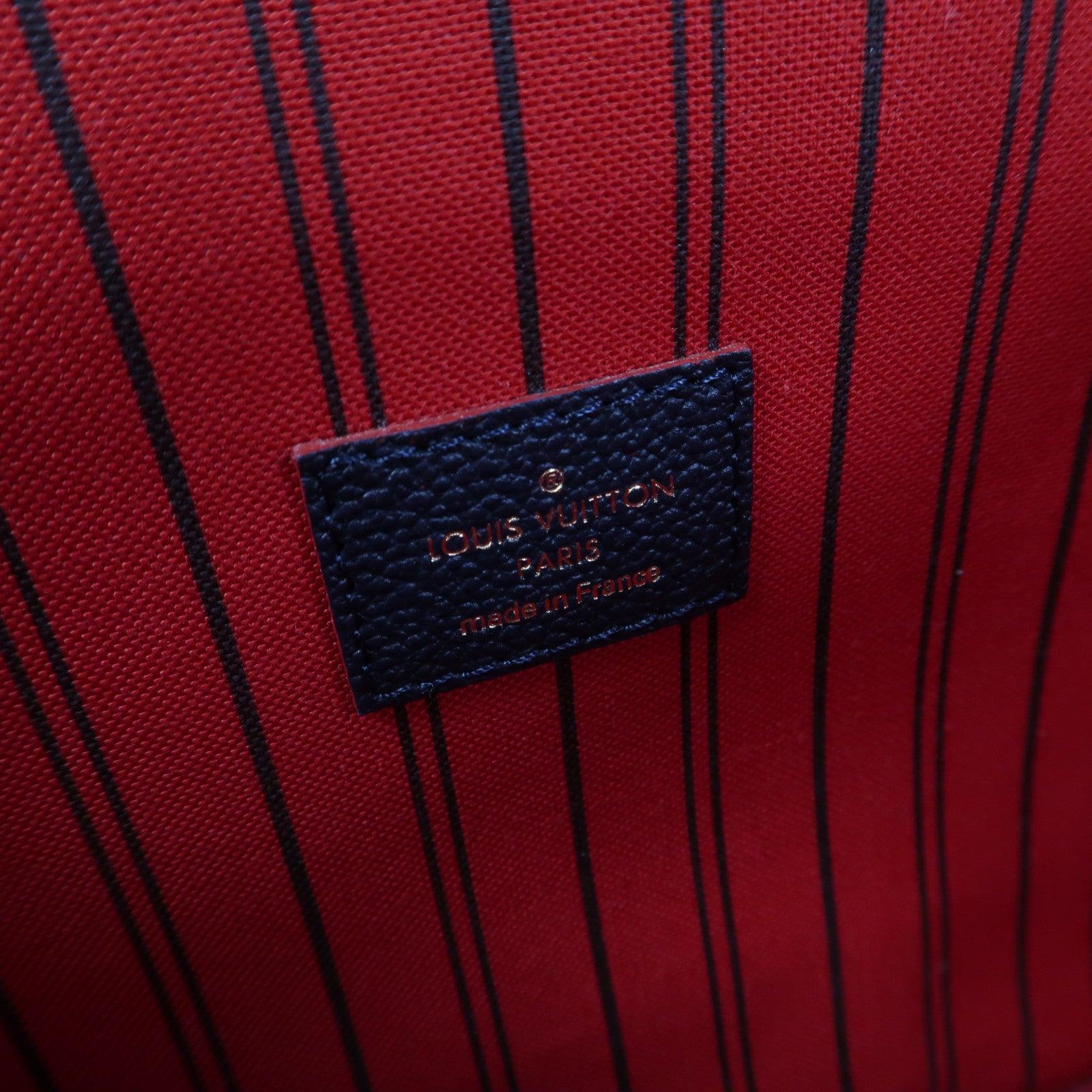 LOUIS VUITTON Monogram Empreinte Pochette Metis金扣手挽肩背兩用袋深藍色